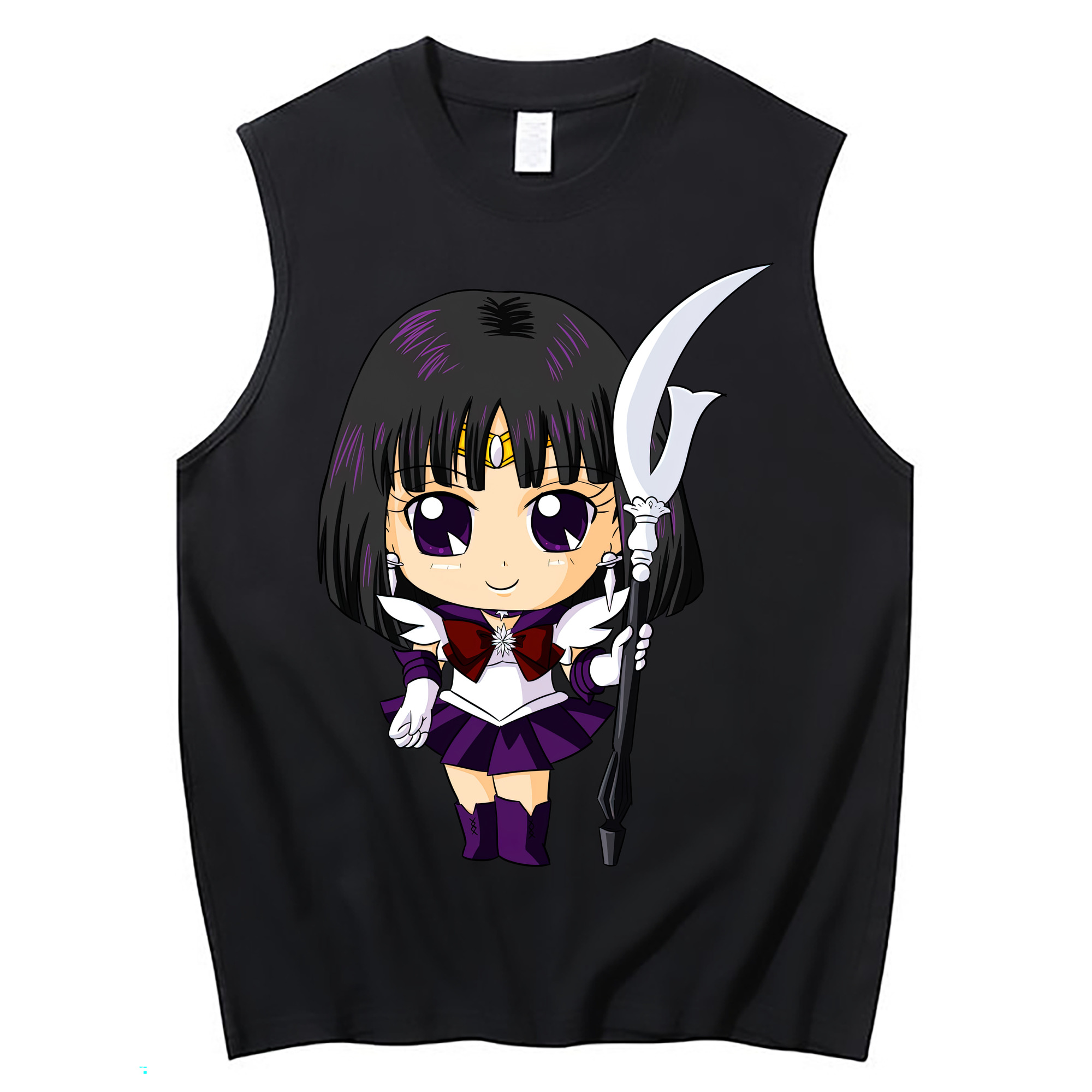 （画像用） 美少女戦士セーラームーン 土萠ほたる Sailor Moon Tomoe Hotaru （セーラーサターン；Sailor Saturn） コットン100％タンクトップ（フロントプリント）