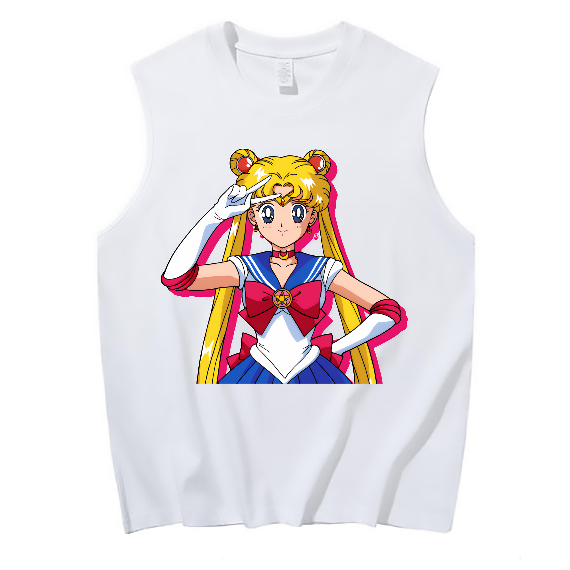 （画像用） 美少女戦士セーラームーン 月野 うさぎ つきの うさぎ Sailor Moon Tsukino Usagi コットン100％タンクトップ（フロントプリント）