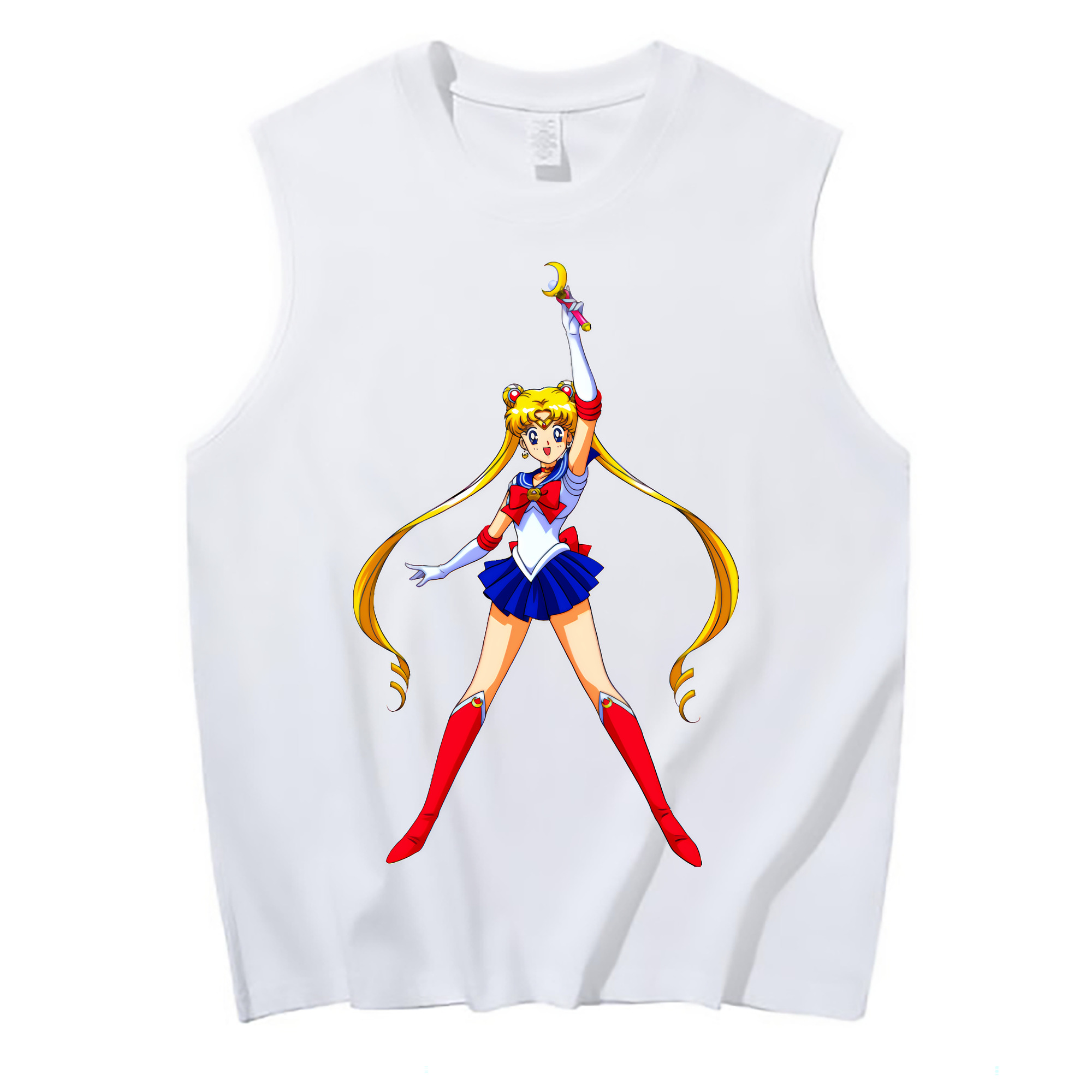 （画像用） 美少女戦士セーラームーン 月野 うさぎ つきの うさぎ Sailor Moon Tsukino Usagi コットン100％タンクトップ（フロントプリント）
