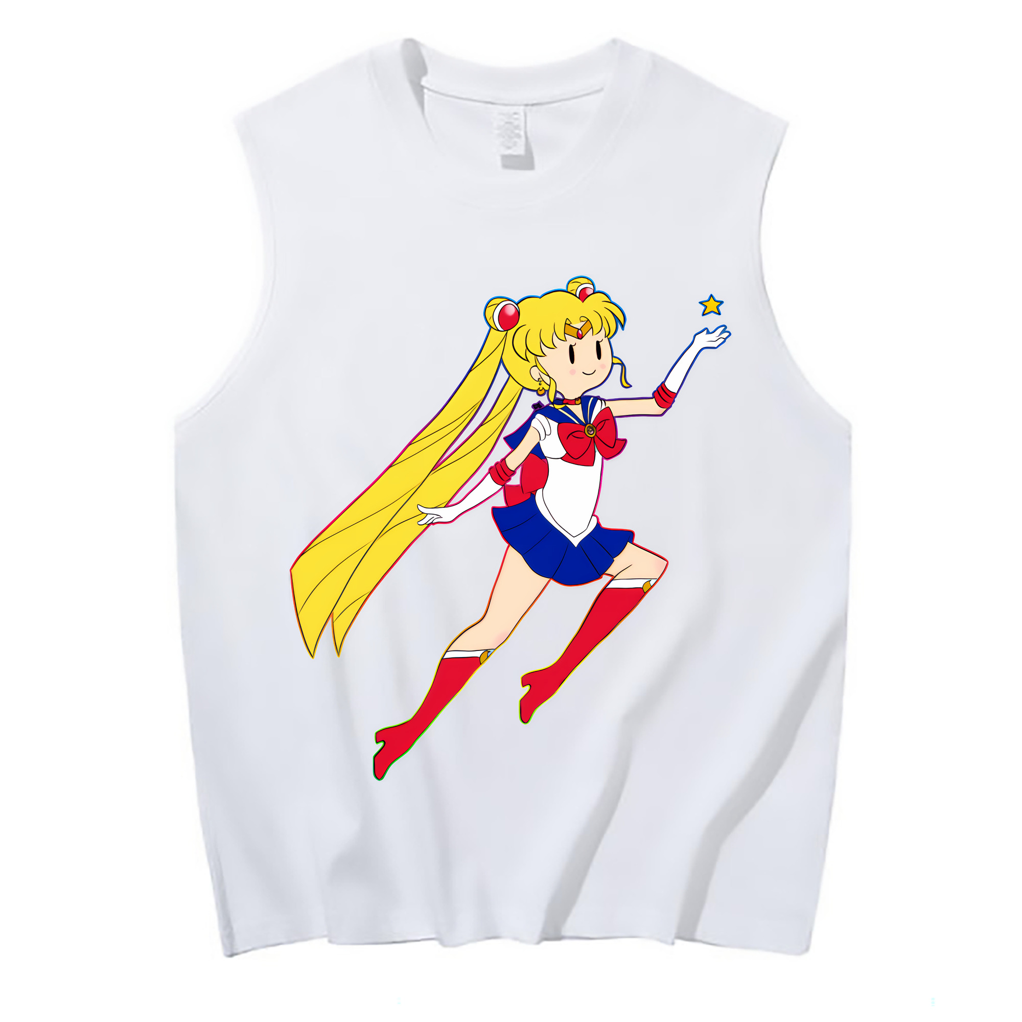 （画像用） 美少女戦士セーラームーン 月野 うさぎ つきの うさぎ Sailor Moon Tsukino Usagi コットン100％タンクトップ（フロントプリント）