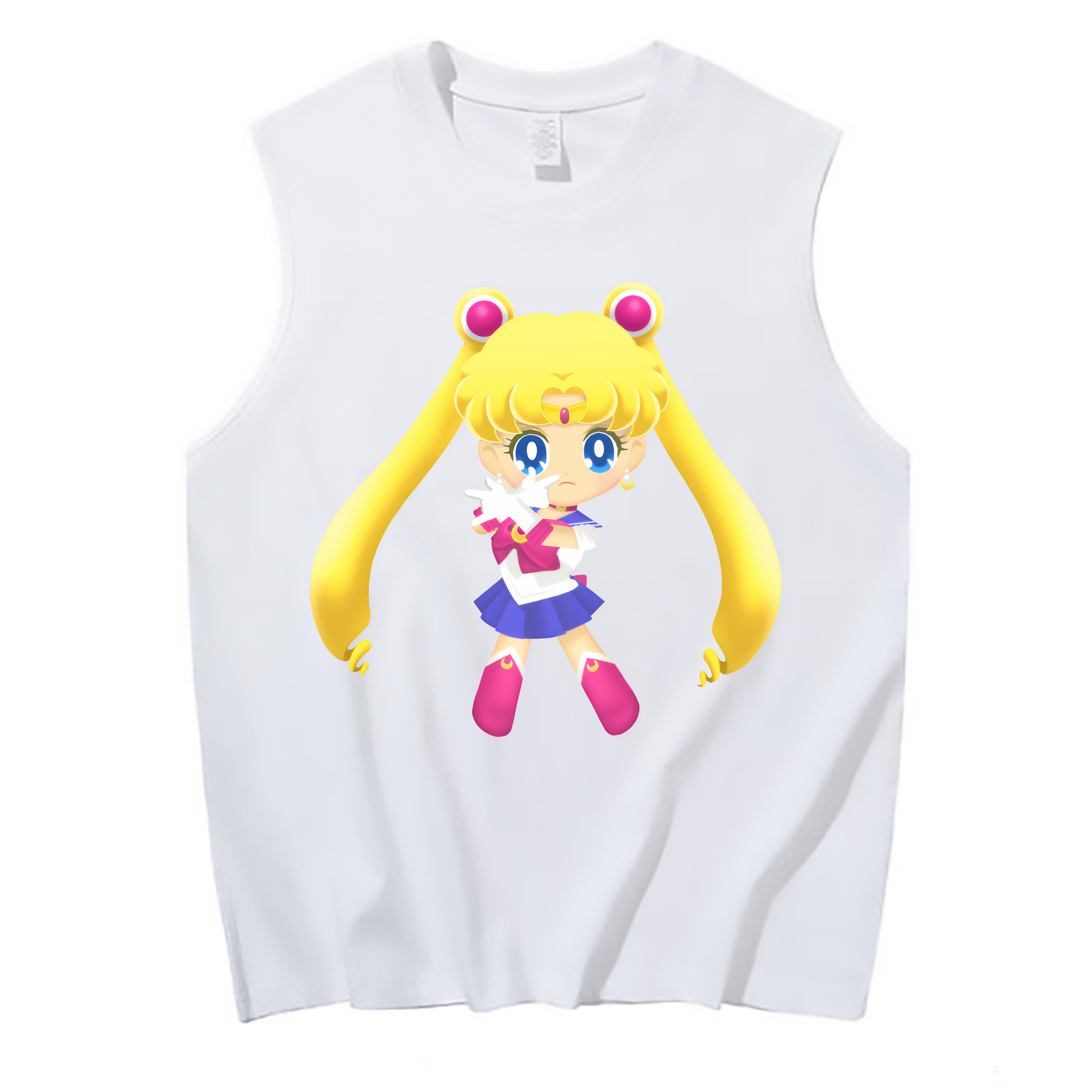 （画像用） 美少女戦士セーラームーン 月野 うさぎ つきの うさぎ Sailor Moon Tsukino Usagi コットン100％タンクトップ（フロントプリント）