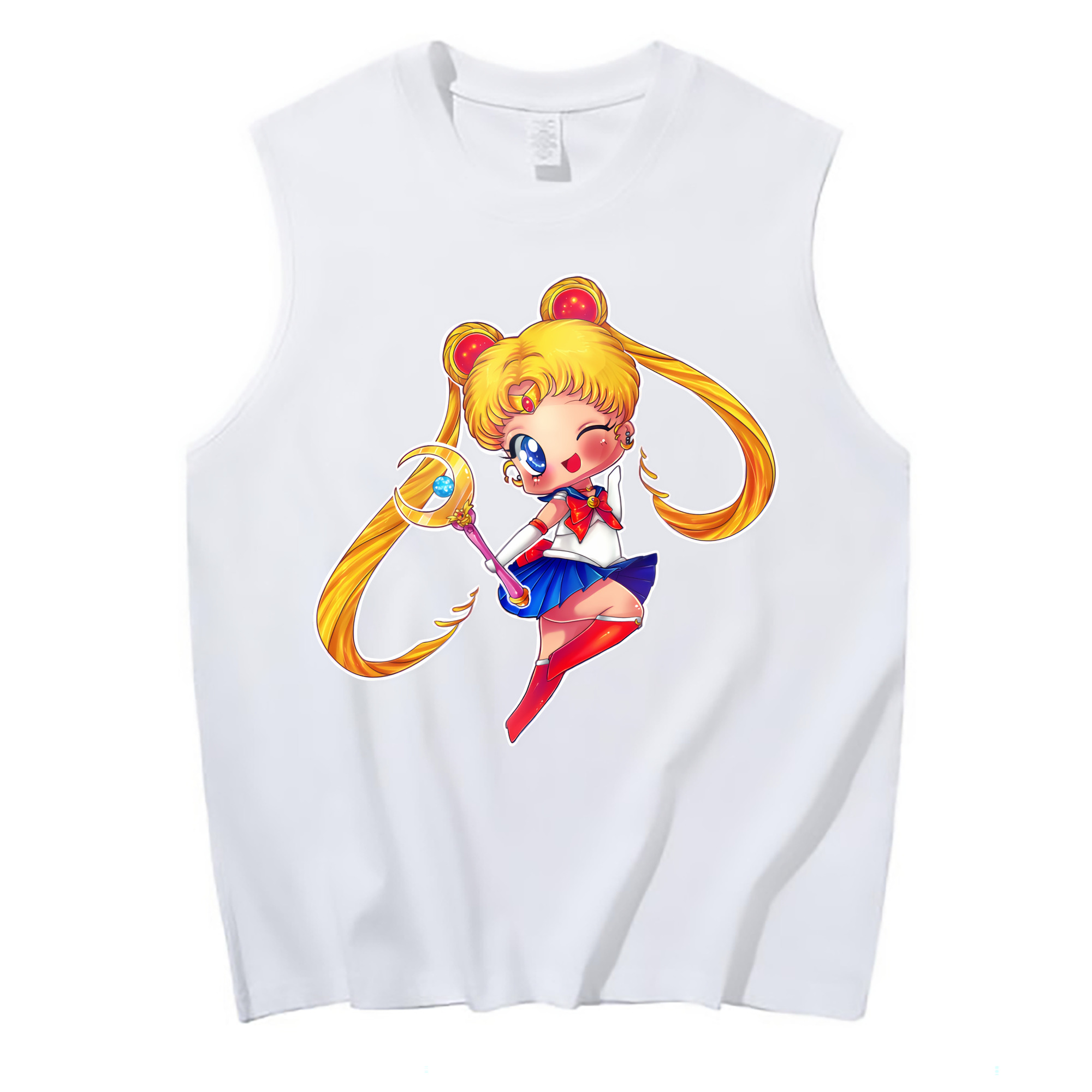（画像用） 美少女戦士セーラームーン 月野 うさぎ つきの うさぎ Sailor Moon Tsukino Usagi コットン100％タンクトップ（フロントプリント）