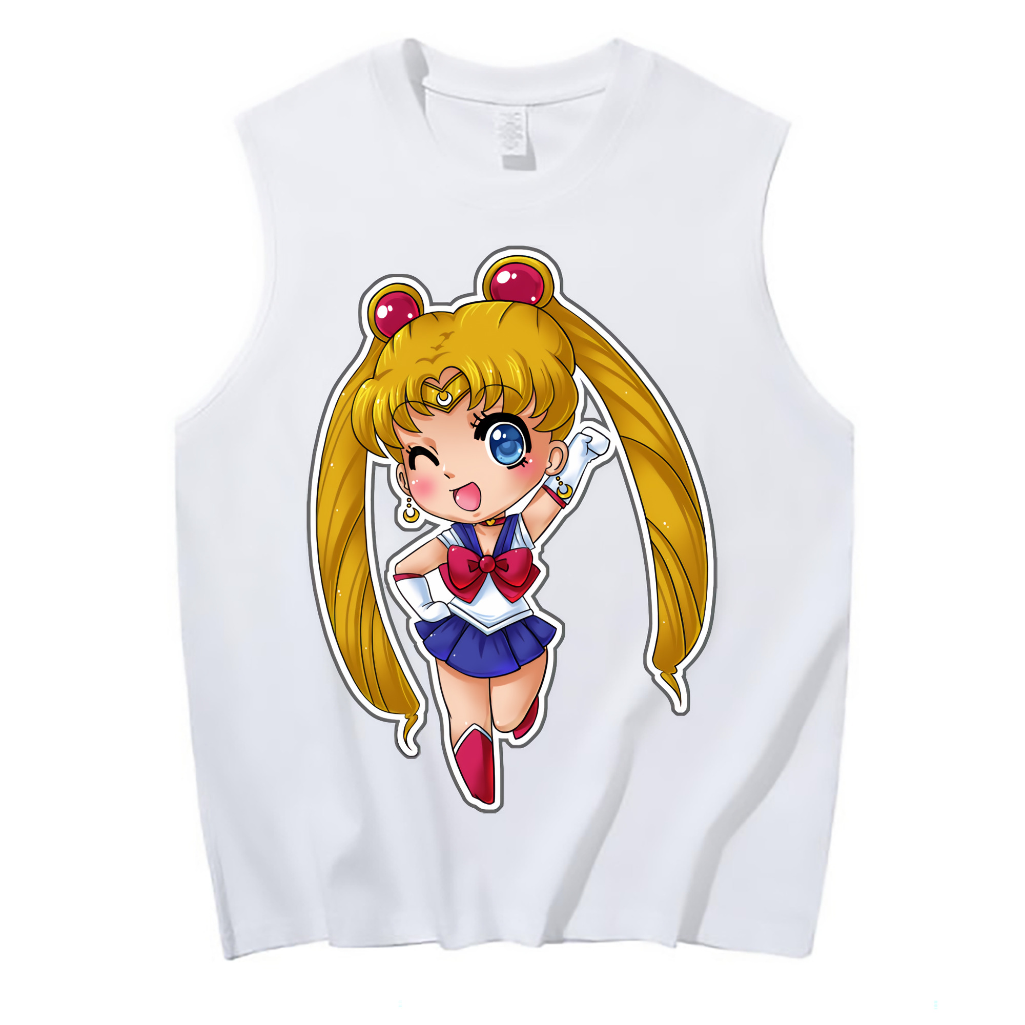 （画像用） 美少女戦士セーラームーン 月野 うさぎ つきの うさぎ Sailor Moon Tsukino Usagi コットン100％タンクトップ（フロントプリント）