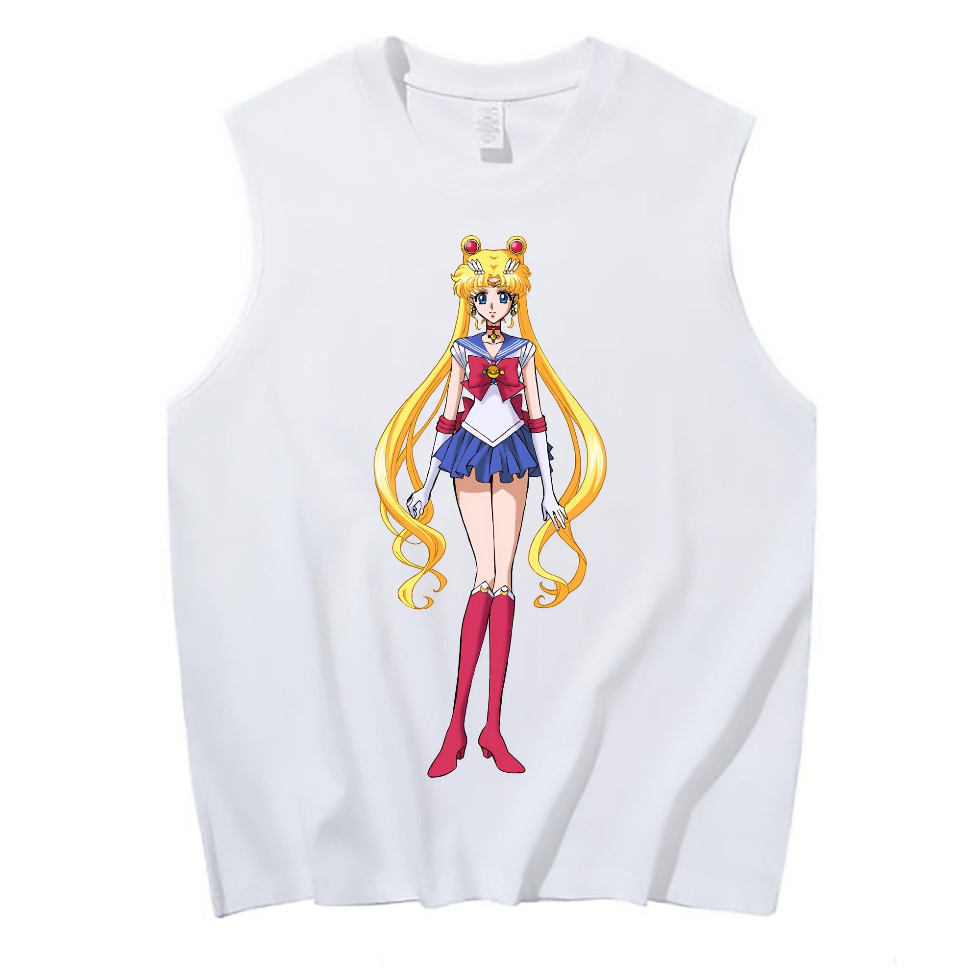（画像用） 美少女戦士セーラームーン 月野 うさぎ つきの うさぎ Sailor Moon Tsukino Usagi コットン100％タンクトップ（フロントプリント）