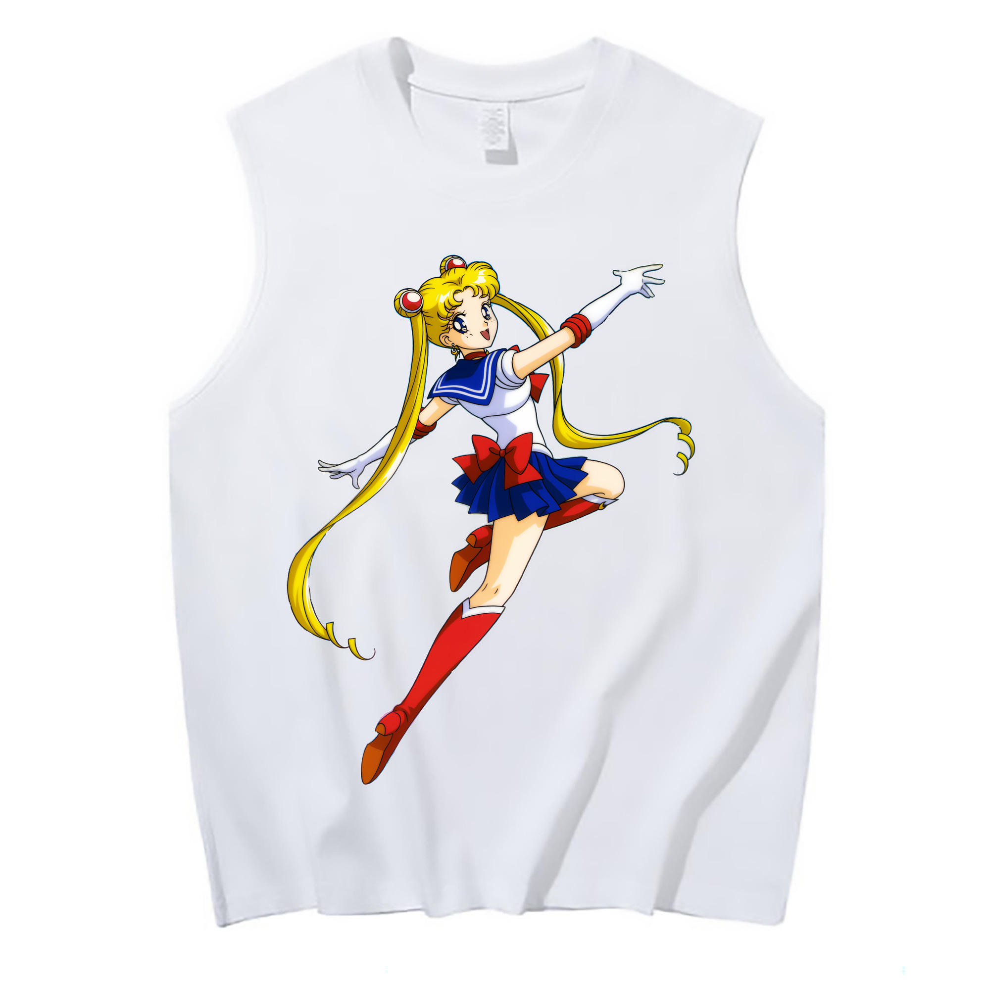 （画像用） 美少女戦士セーラームーン 月野 うさぎ つきの うさぎ Sailor Moon Tsukino Usagi コットン100％タンクトップ（フロントプリント）