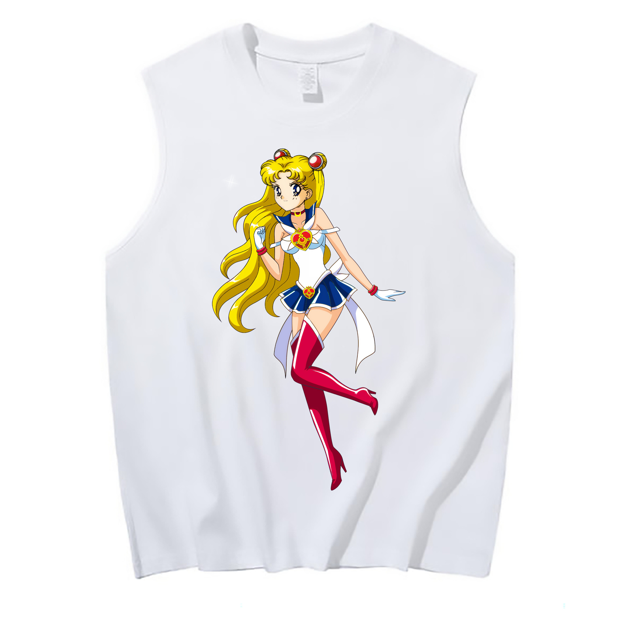 （画像用） 美少女戦士セーラームーン 月野 うさぎ つきの うさぎ Sailor Moon Tsukino Usagi コットン100％タンクトップ（フロントプリント）