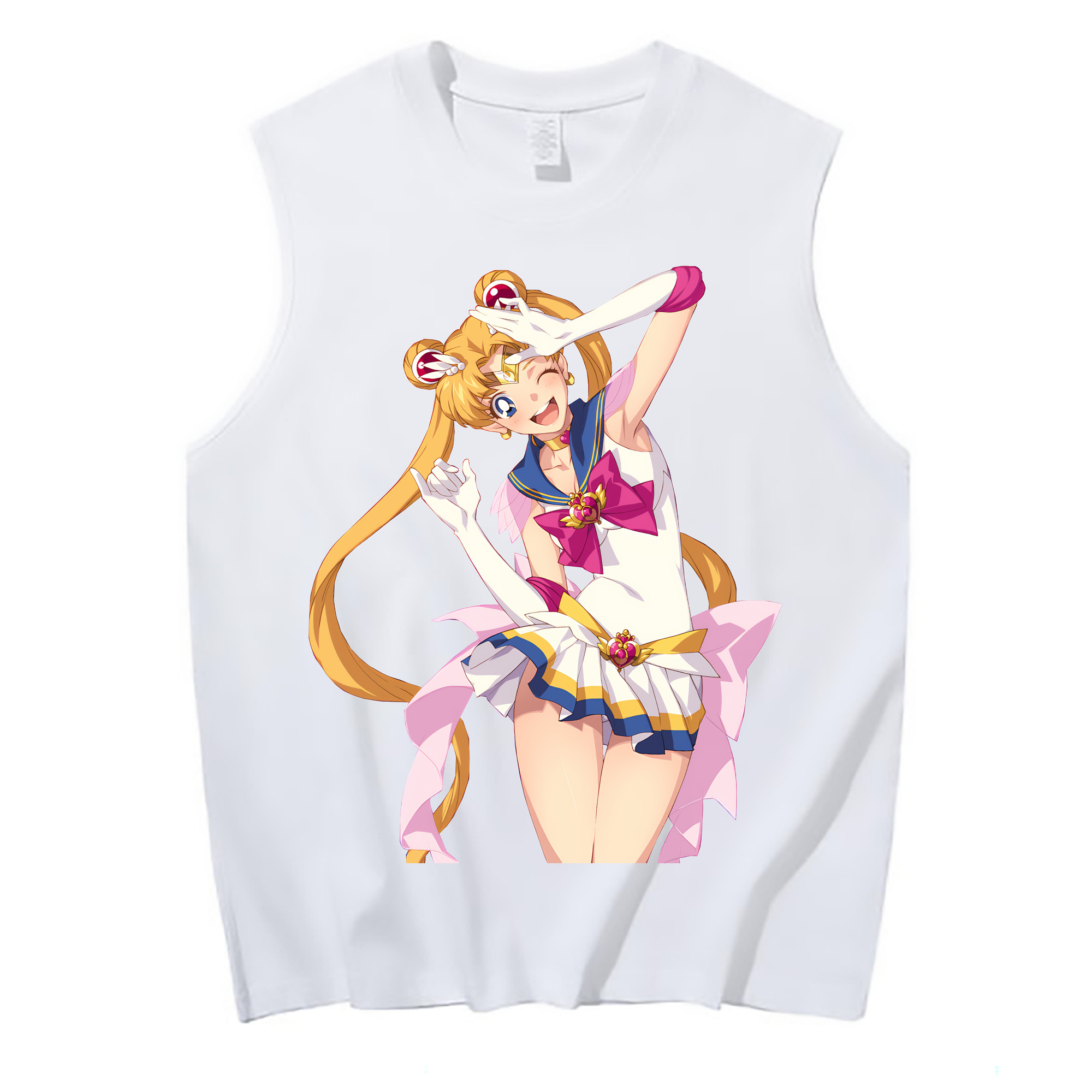 （画像用） 美少女戦士セーラームーン 月野 うさぎ つきの うさぎ Sailor Moon Tsukino Usagi コットン100％タンクトップ（フロントプリント）