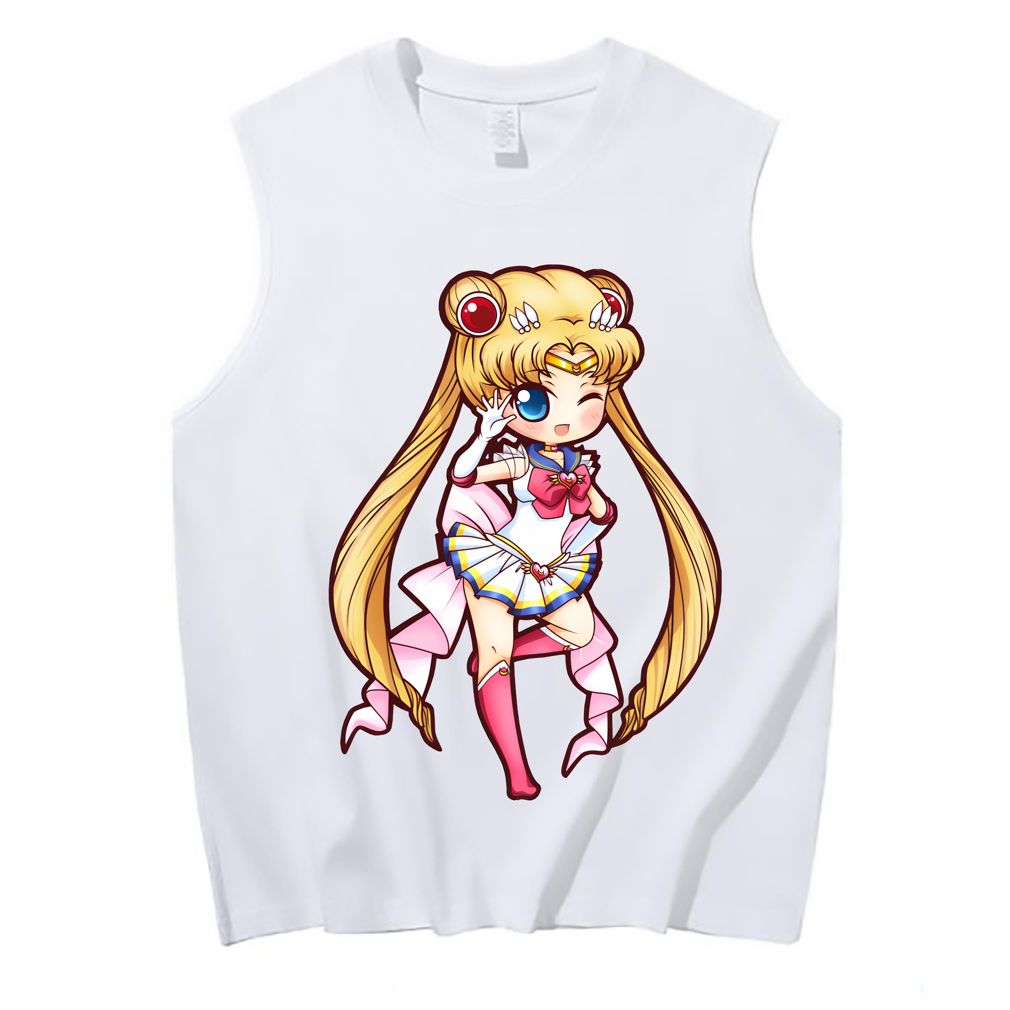 （画像用） 美少女戦士セーラームーン 月野 うさぎ つきの うさぎ Sailor Moon Tsukino Usagi コットン100％タンクトップ（フロントプリント）