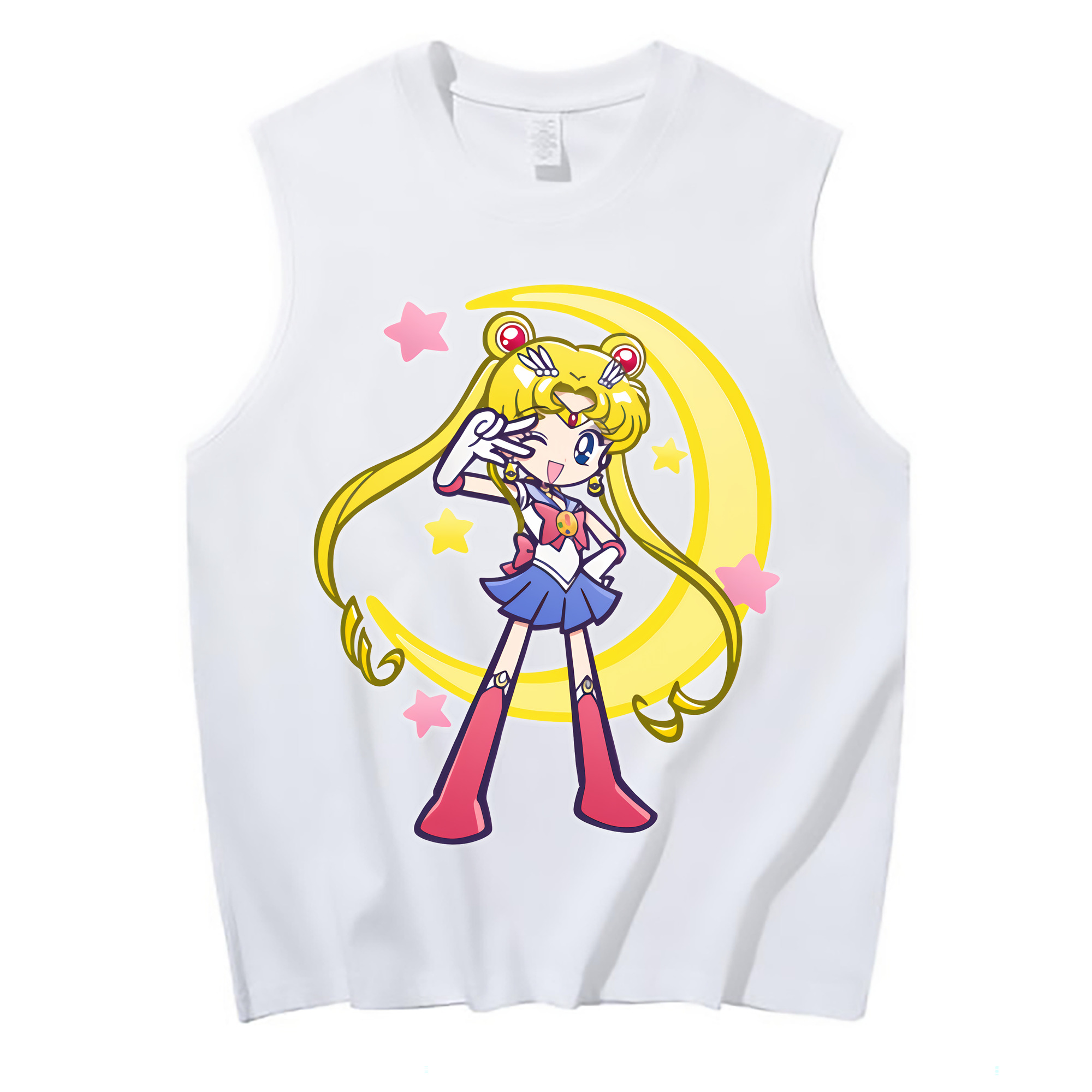 （画像用） 美少女戦士セーラームーン 月野 うさぎ つきの うさぎ Sailor Moon Tsukino Usagi コットン100％タンクトップ（フロントプリント）