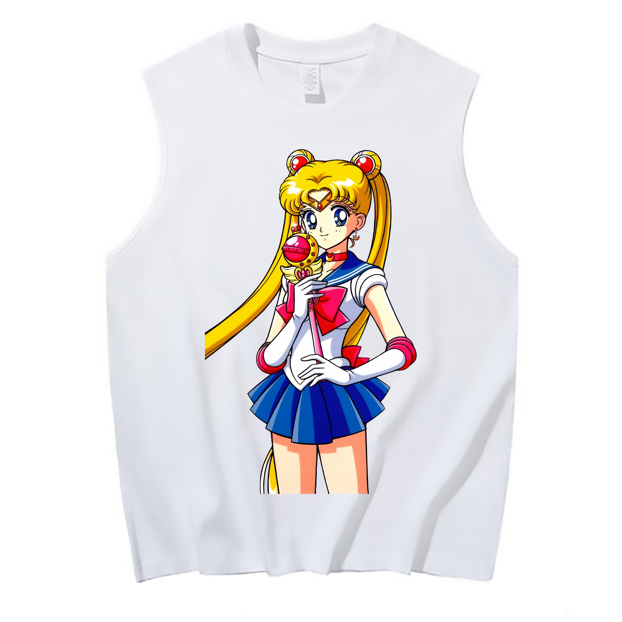（画像用） 美少女戦士セーラームーン 月野 うさぎ つきの うさぎ Sailor Moon Tsukino Usagi コットン100％タンクトップ（フロントプリント）