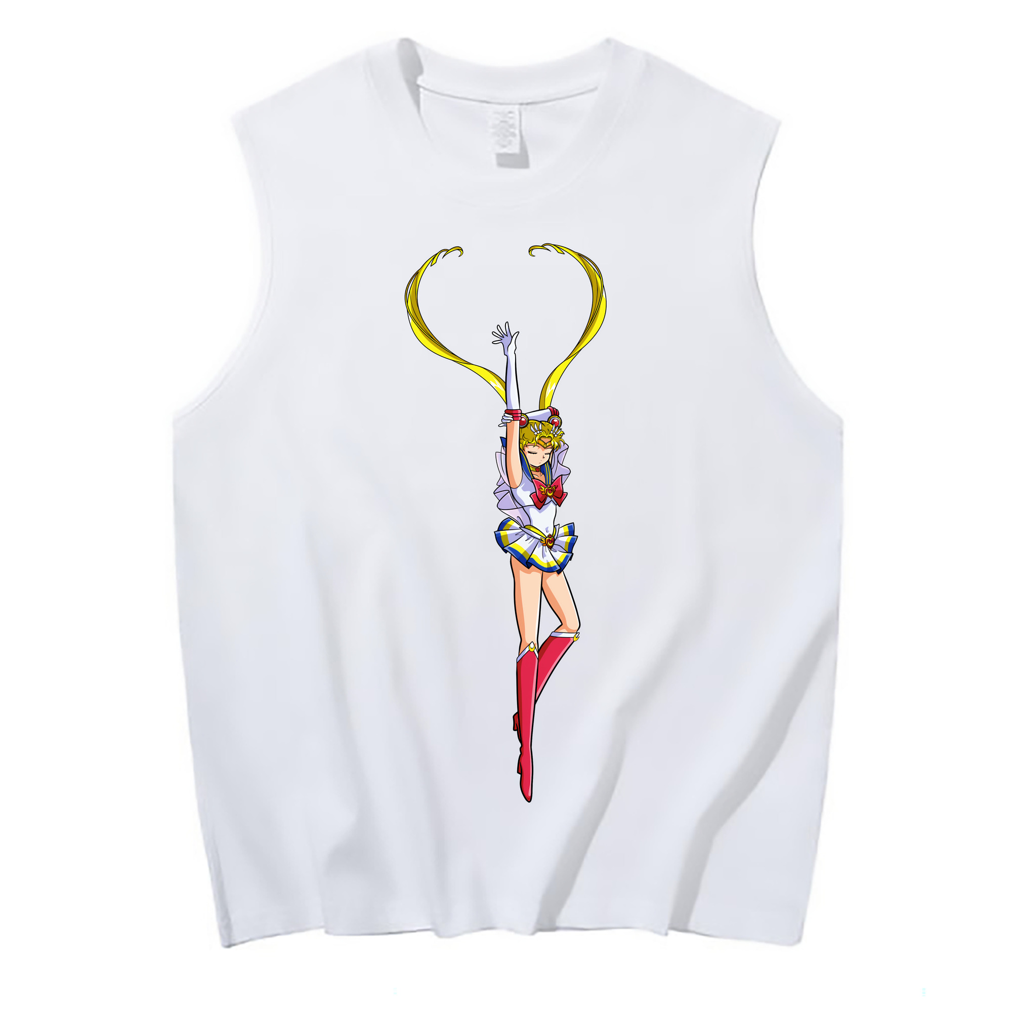 （画像用） 美少女戦士セーラームーン 月野 うさぎ つきの うさぎ Sailor Moon Tsukino Usagi コットン100％タンクトップ（フロントプリント）