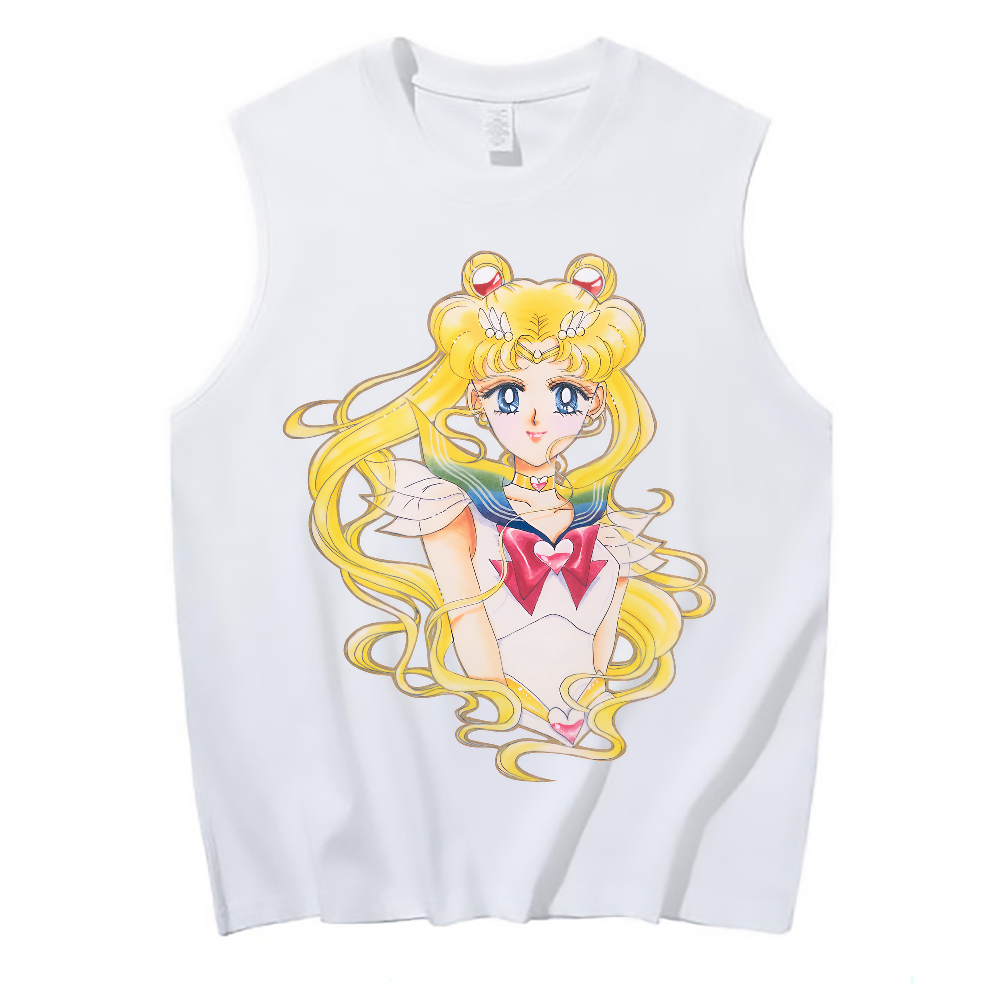 （画像用） 美少女戦士セーラームーン 月野 うさぎ つきの うさぎ Sailor Moon Tsukino Usagi コットン100％タンクトップ（フロントプリント）