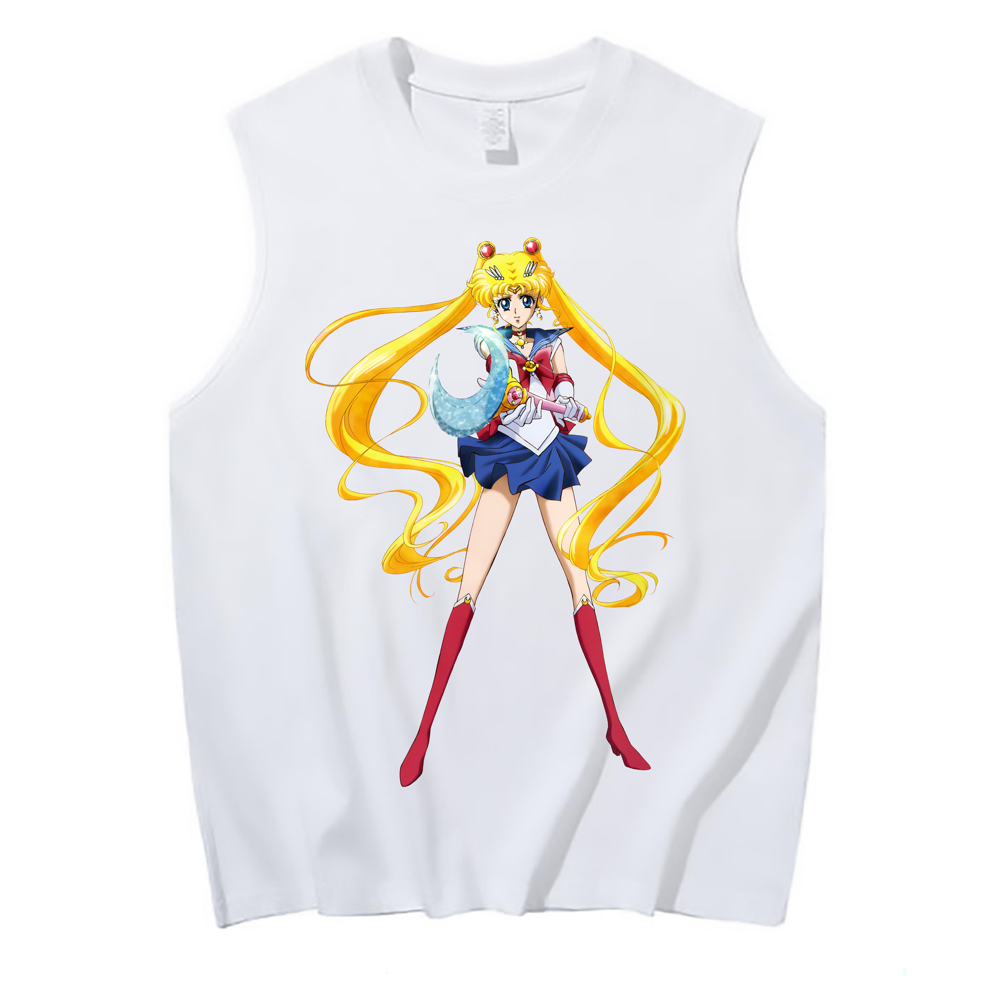 （画像用） 美少女戦士セーラームーン 月野 うさぎ つきの うさぎ Sailor Moon Tsukino Usagi コットン100％タンクトップ（フロントプリント）