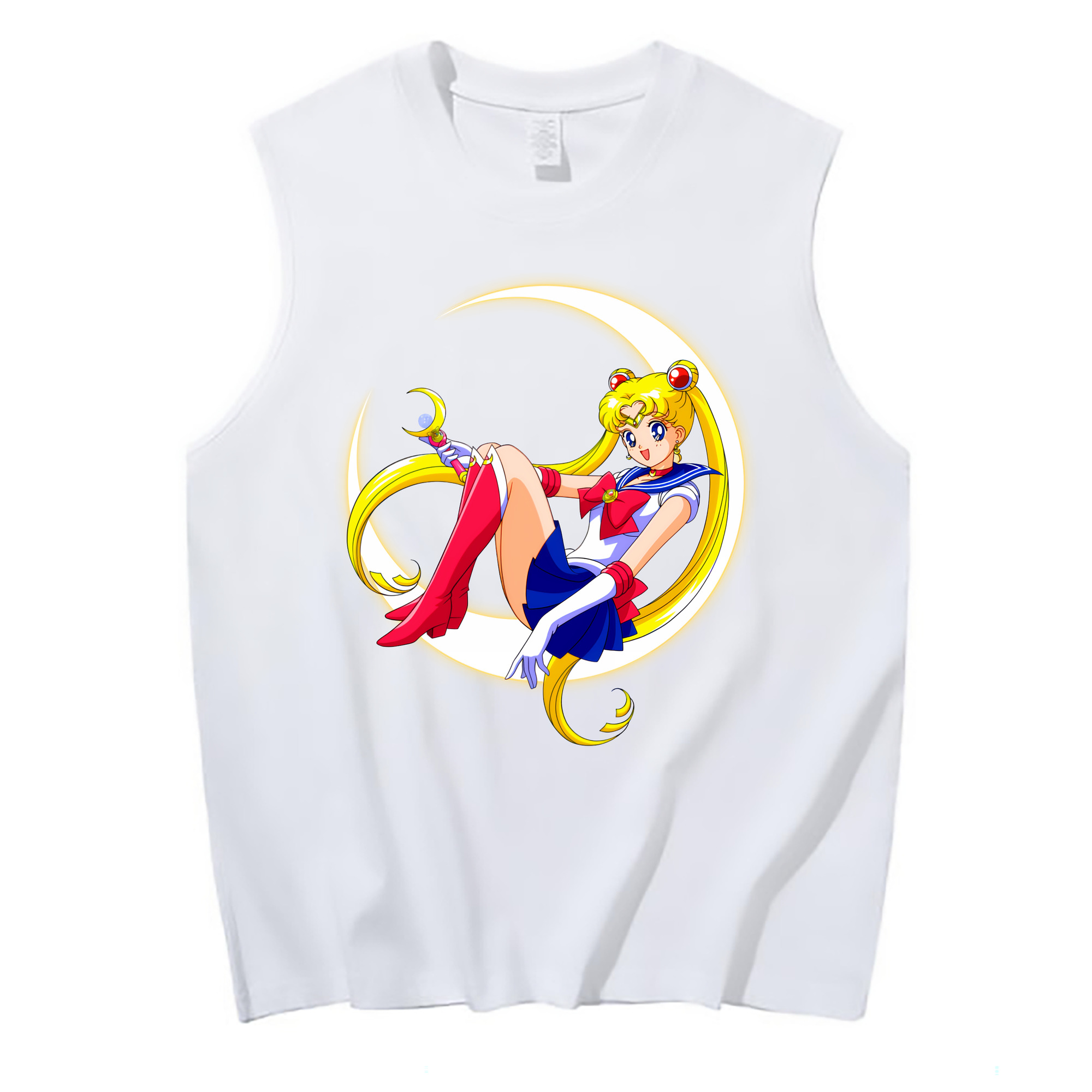 （画像用） 美少女戦士セーラームーン 月野 うさぎ つきの うさぎ Sailor Moon Tsukino Usagi コットン100％タンクトップ（フロントプリント）