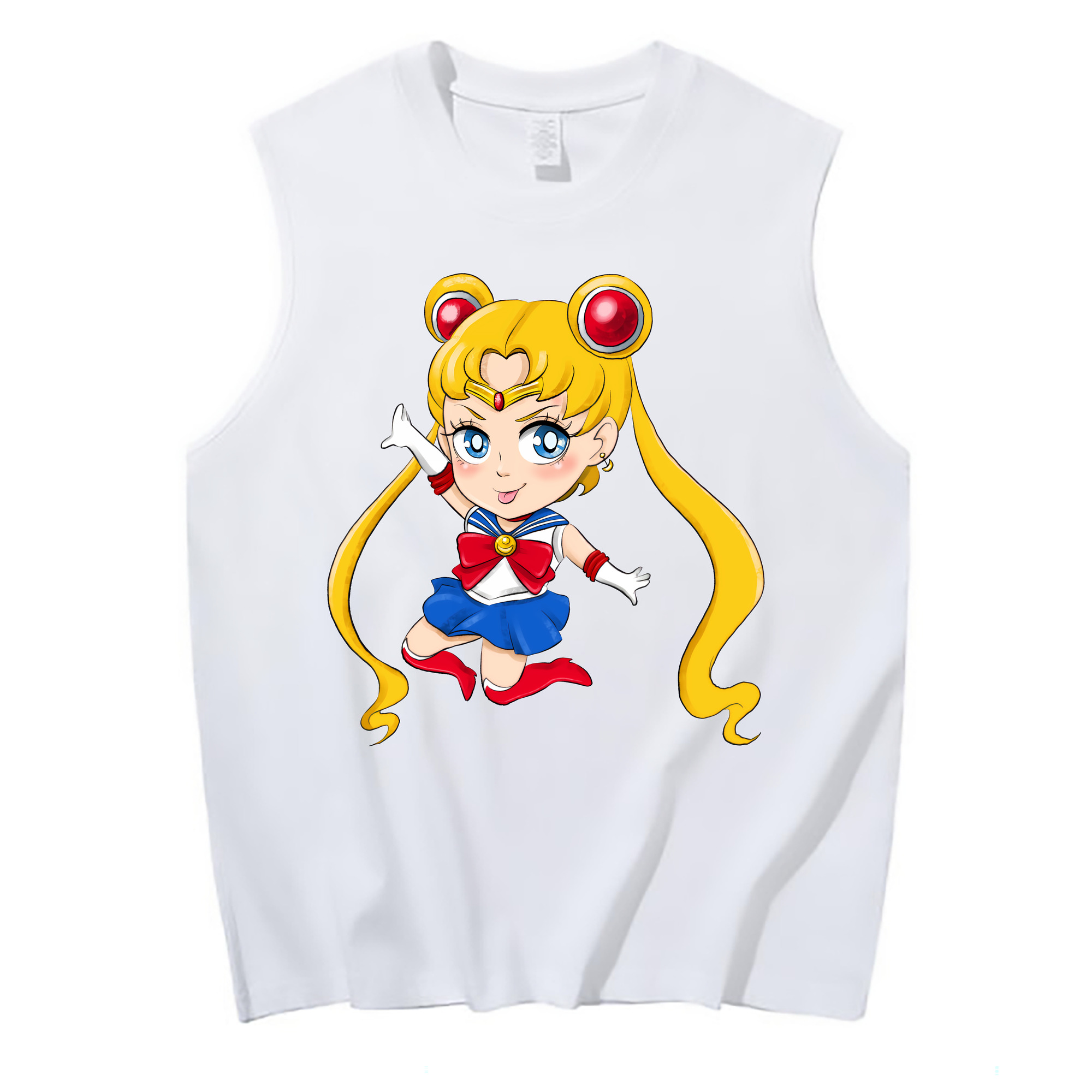 （画像用） 美少女戦士セーラームーン 月野 うさぎ つきの うさぎ Sailor Moon Tsukino Usagi コットン100％タンクトップ（フロントプリント）