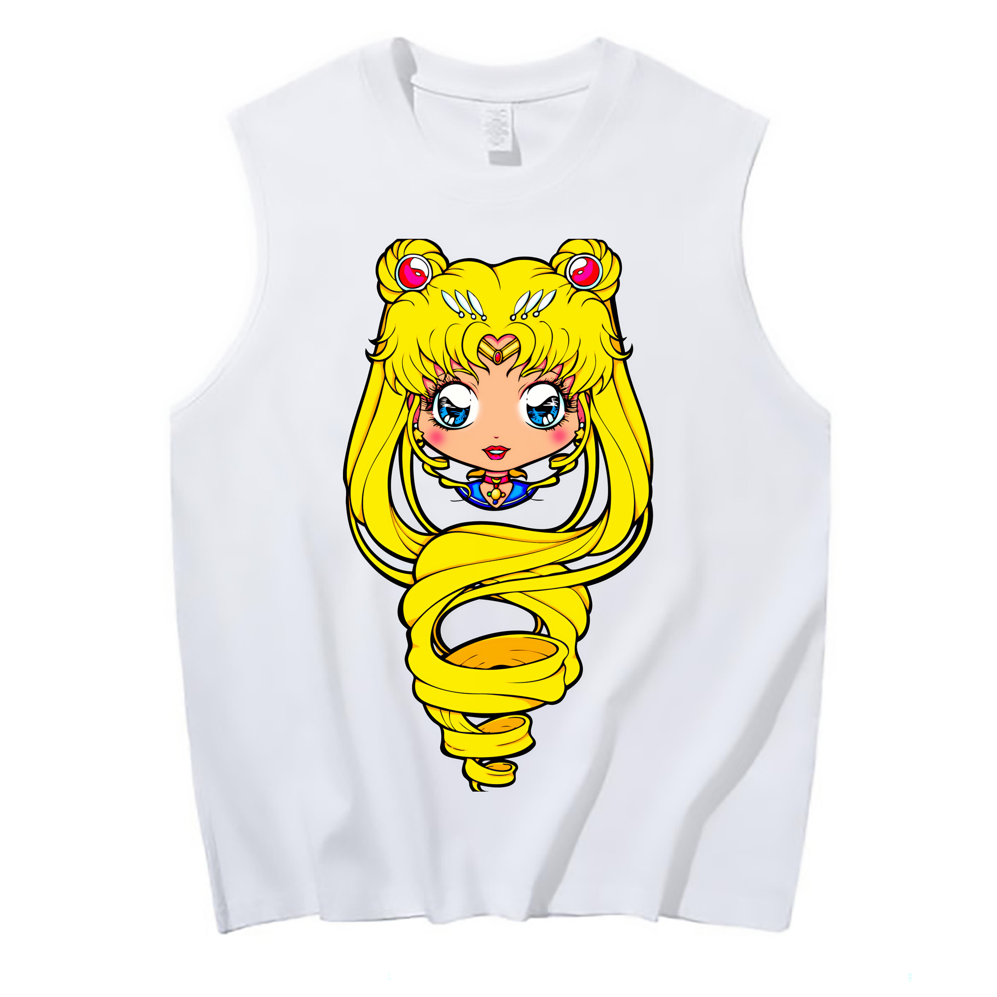 （画像用） 美少女戦士セーラームーン 月野 うさぎ つきの うさぎ Sailor Moon Tsukino Usagi コットン100％タンクトップ（フロントプリント）