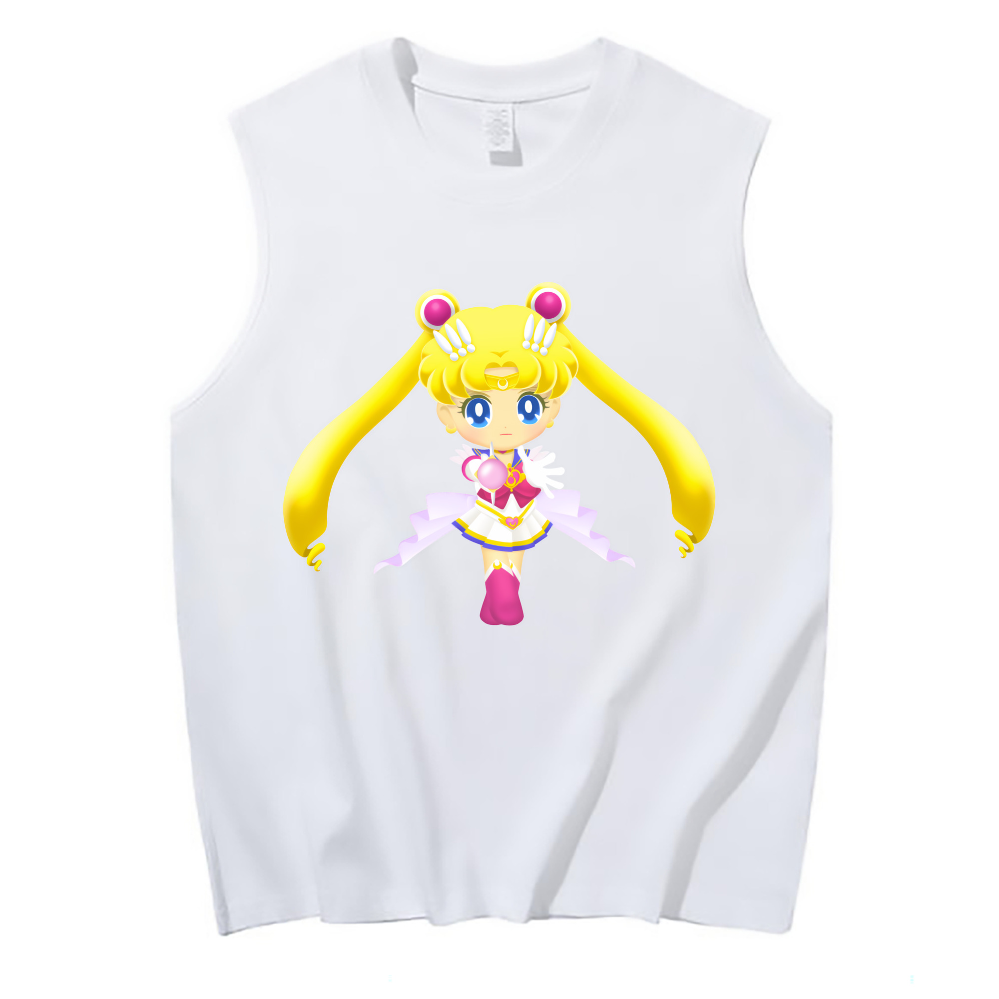 （画像用） 美少女戦士セーラームーン 月野 うさぎ つきの うさぎ Sailor Moon Tsukino Usagi コットン100％タンクトップ（フロントプリント）