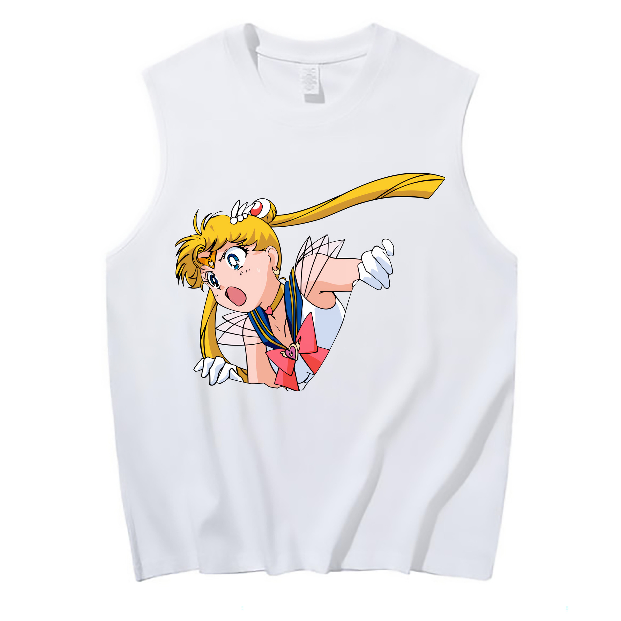 （画像用） 美少女戦士セーラームーン 月野 うさぎ つきの うさぎ Sailor Moon Tsukino Usagi コットン100％タンクトップ（フロントプリント）