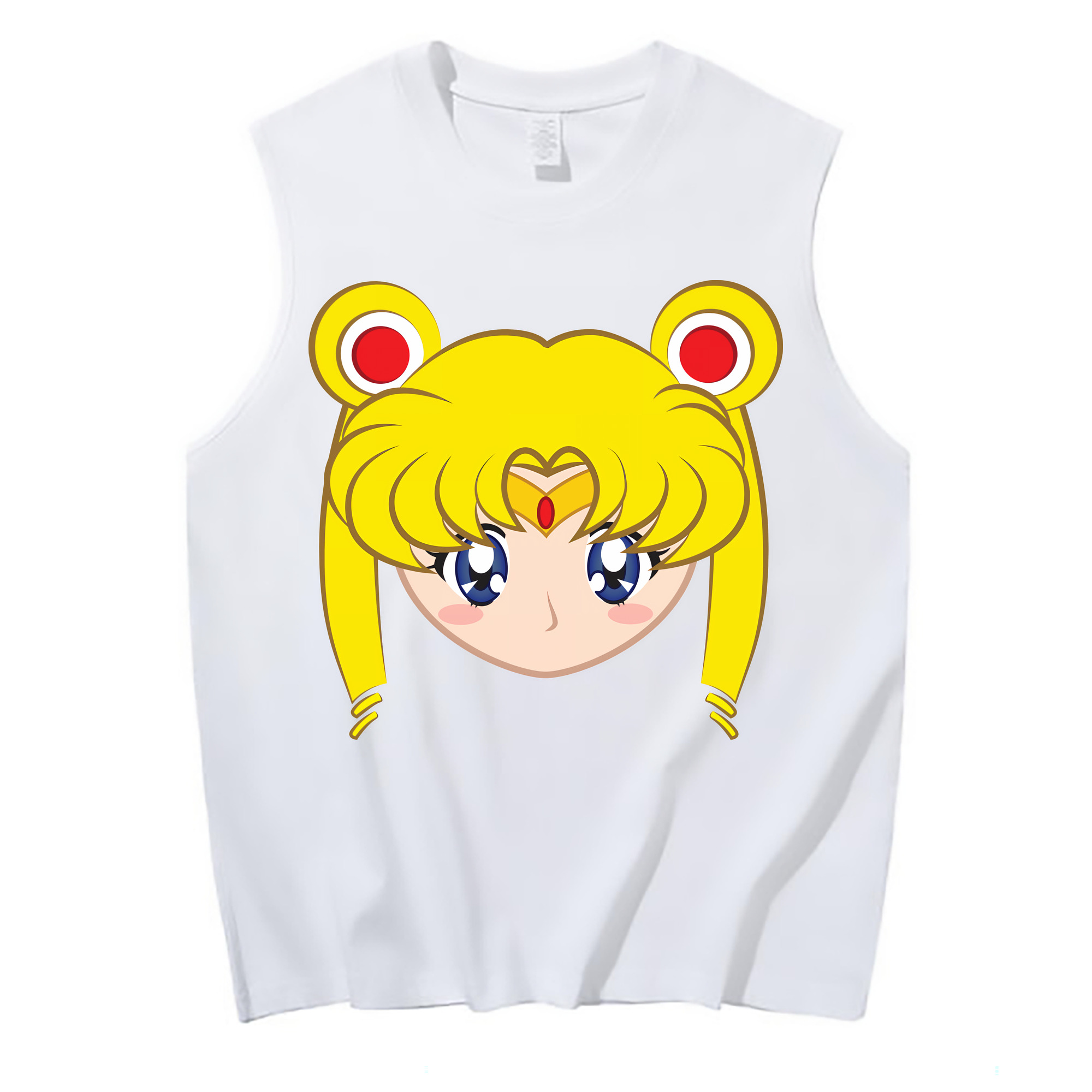 （画像用） 美少女戦士セーラームーン 月野 うさぎ つきの うさぎ Sailor Moon Tsukino Usagi コットン100％タンクトップ（フロントプリント）
