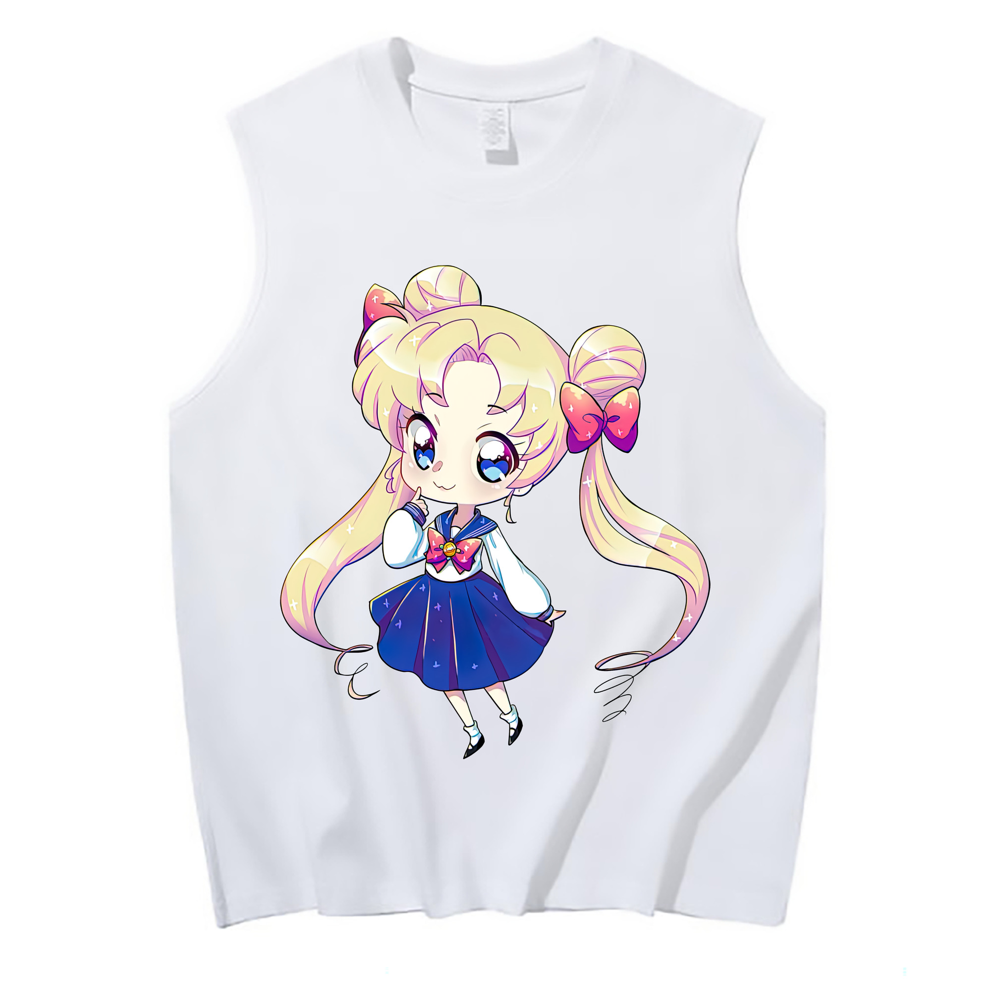 （画像用） 美少女戦士セーラームーン 月野 うさぎ つきの うさぎ Sailor Moon Tsukino Usagi コットン100％タンクトップ（フロントプリント）