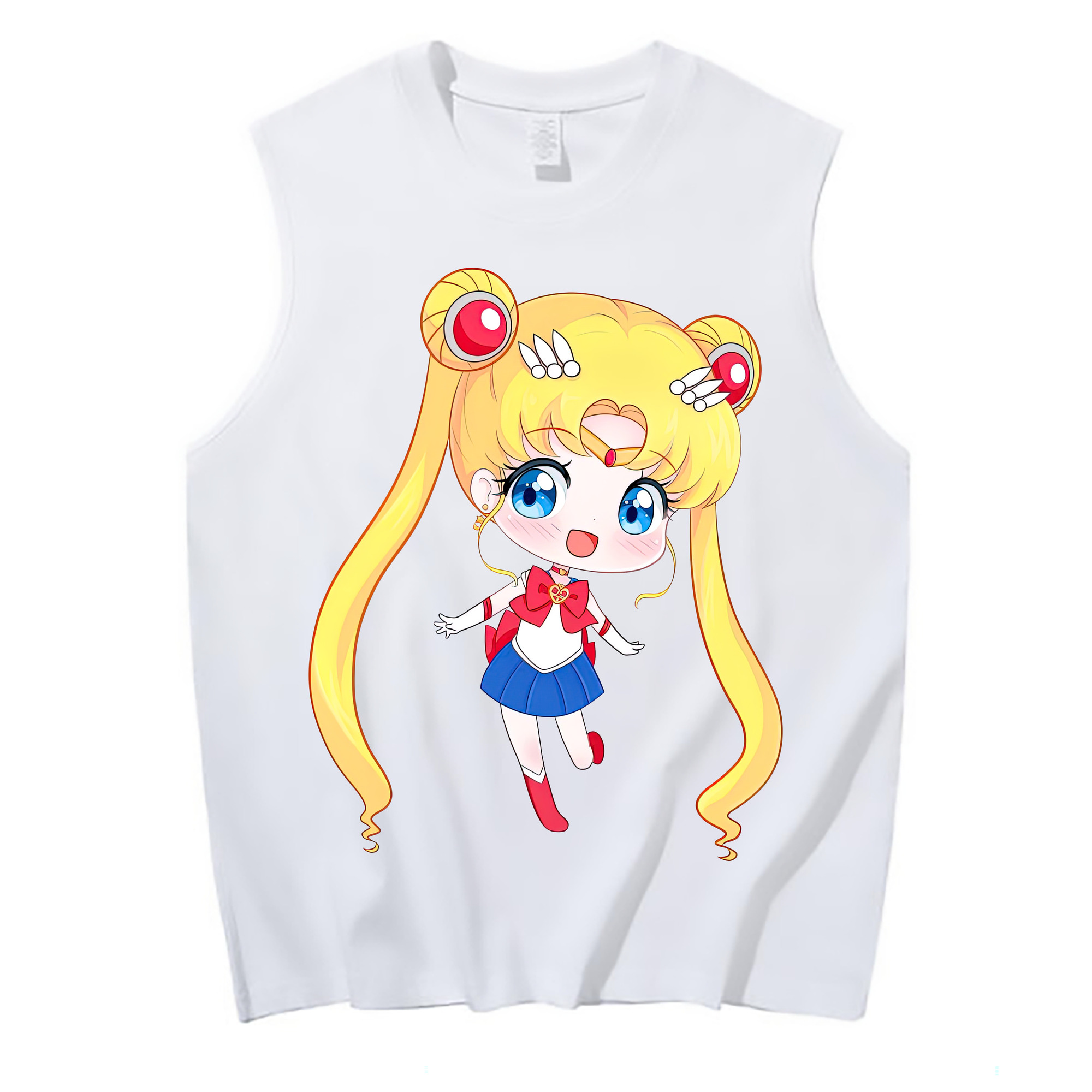 （画像用） 美少女戦士セーラームーン 月野 うさぎ つきの うさぎ Sailor Moon Tsukino Usagi コットン100％タンクトップ（フロントプリント）
