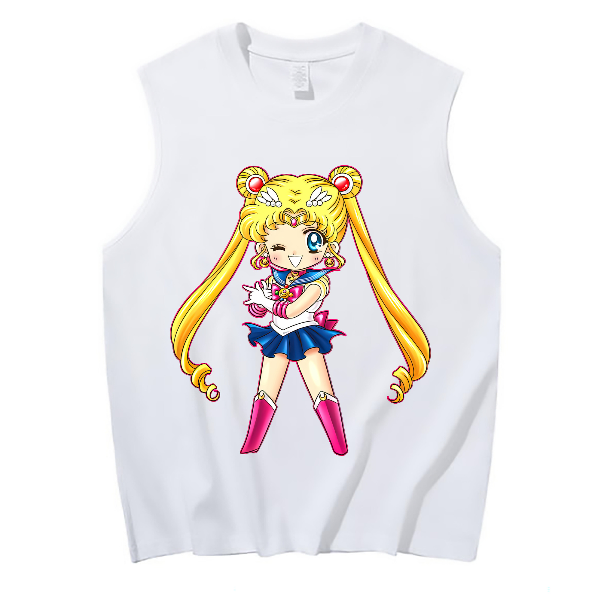 （画像用） 美少女戦士セーラームーン 月野 うさぎ つきの うさぎ Sailor Moon Tsukino Usagi コットン100％タンクトップ（フロントプリント）