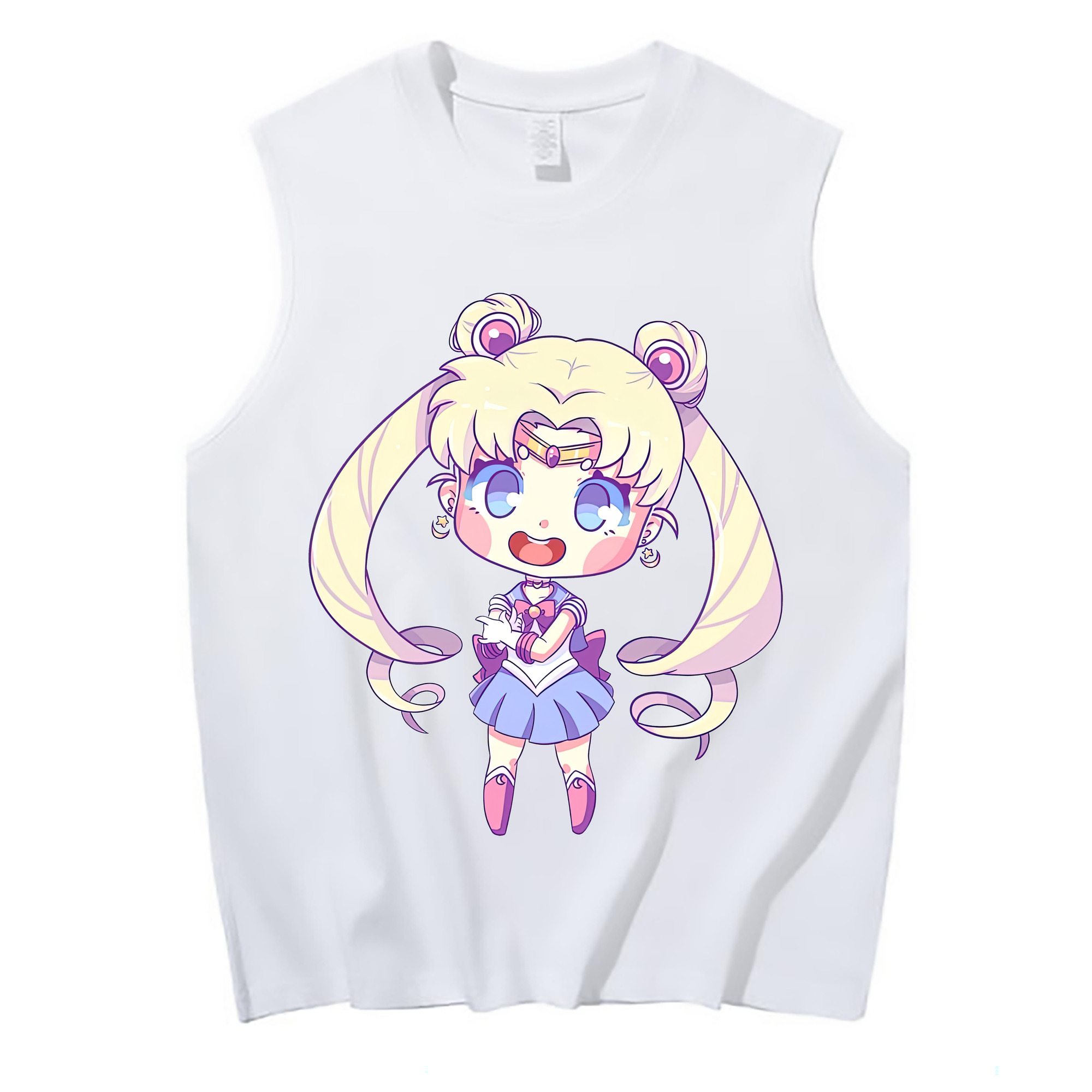 （画像用） 美少女戦士セーラームーン 月野 うさぎ つきの うさぎ Sailor Moon Tsukino Usagi コットン100％タンクトップ（フロントプリント）