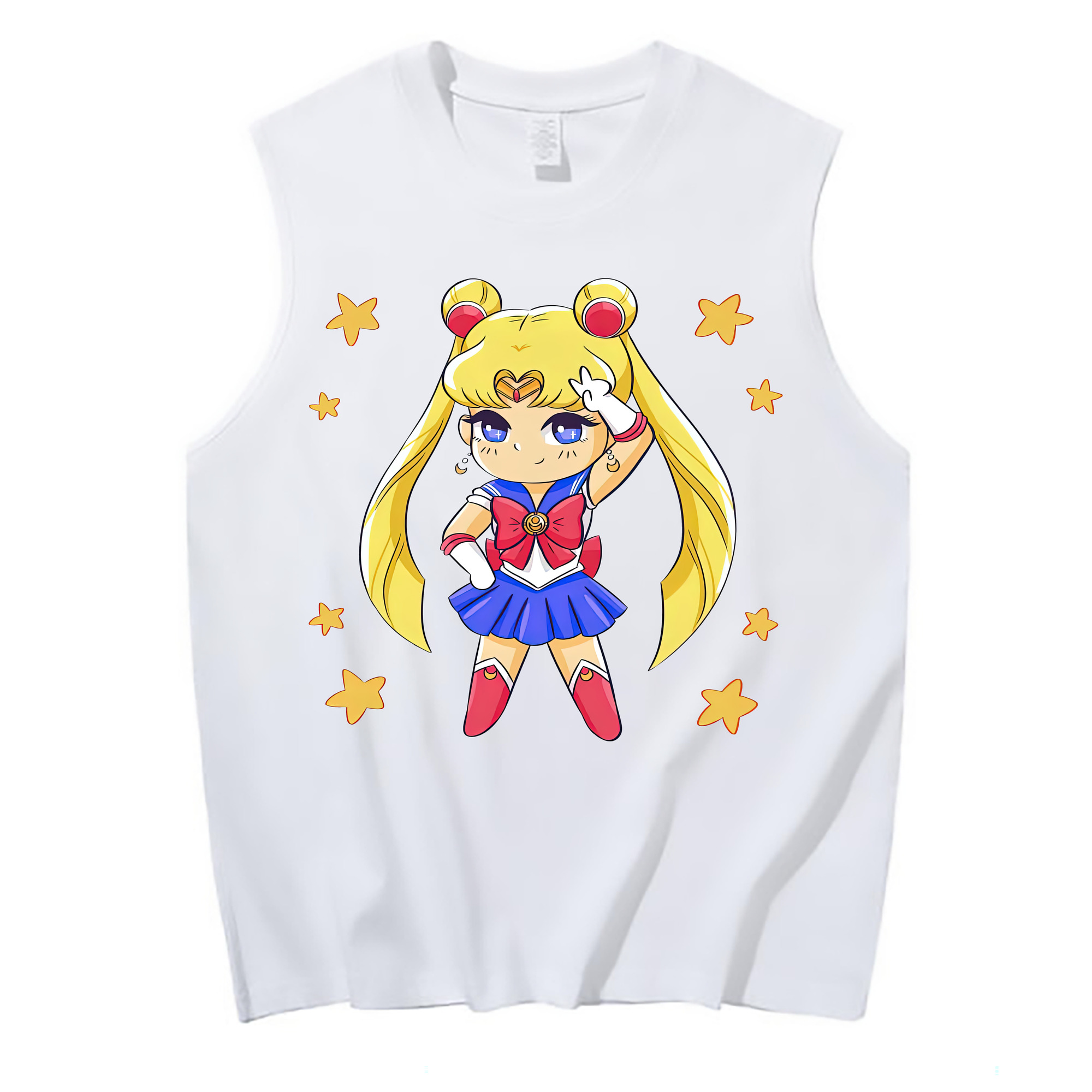 （画像用） 美少女戦士セーラームーン 月野 うさぎ つきの うさぎ Sailor Moon Tsukino Usagi コットン100％タンクトップ（フロントプリント）