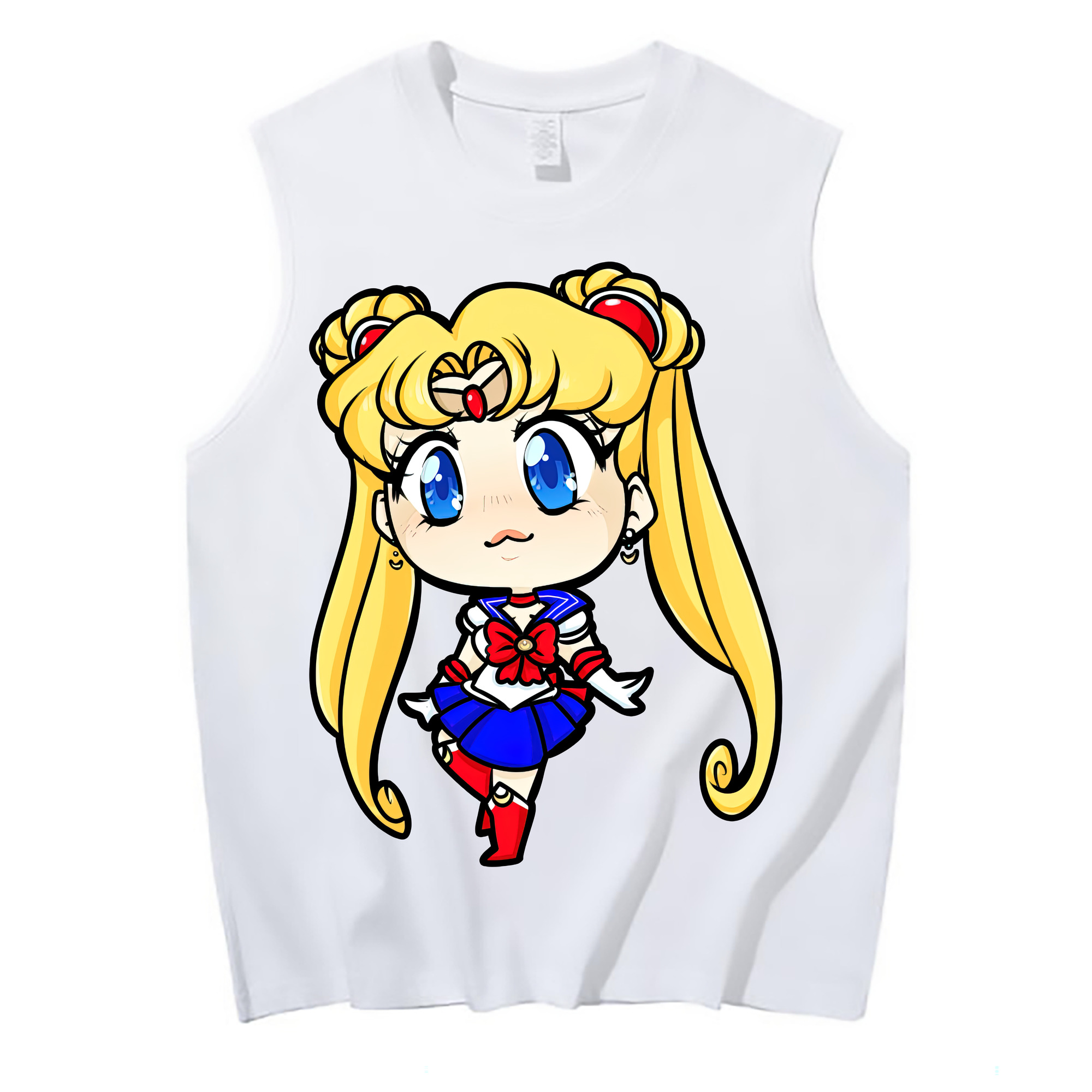（画像用） 美少女戦士セーラームーン 月野 うさぎ つきの うさぎ Sailor Moon Tsukino Usagi コットン100％タンクトップ（フロントプリント）