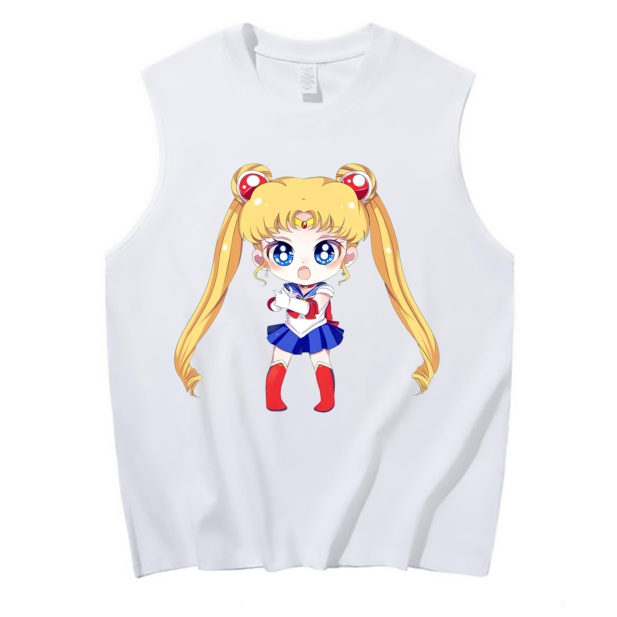 （画像用） 美少女戦士セーラームーン 月野 うさぎ つきの うさぎ Sailor Moon Tsukino Usagi コットン100％タンクトップ（フロントプリント）