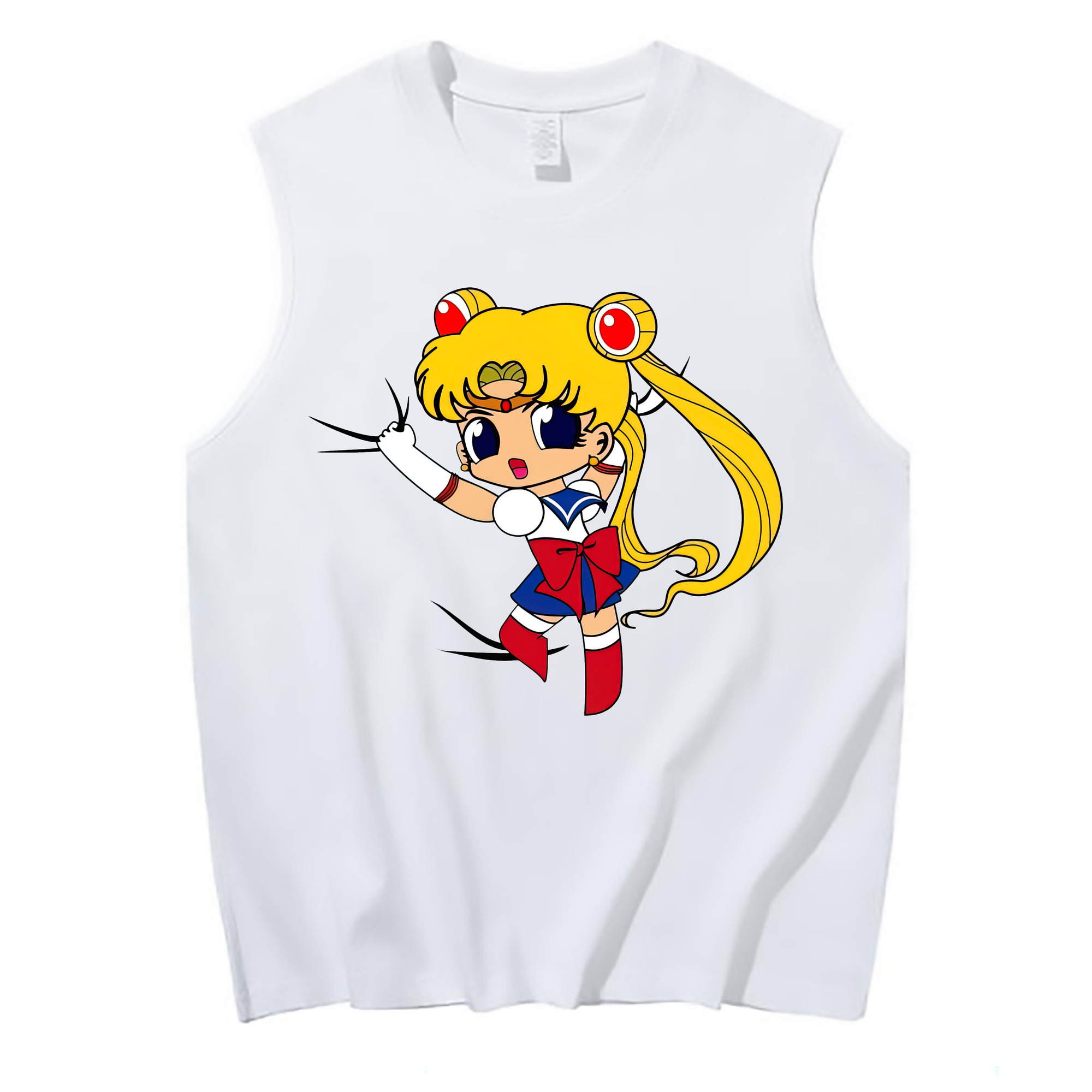 （画像用） 美少女戦士セーラームーン 月野 うさぎ つきの うさぎ Sailor Moon Tsukino Usagi コットン100％タンクトップ（フロントプリント）