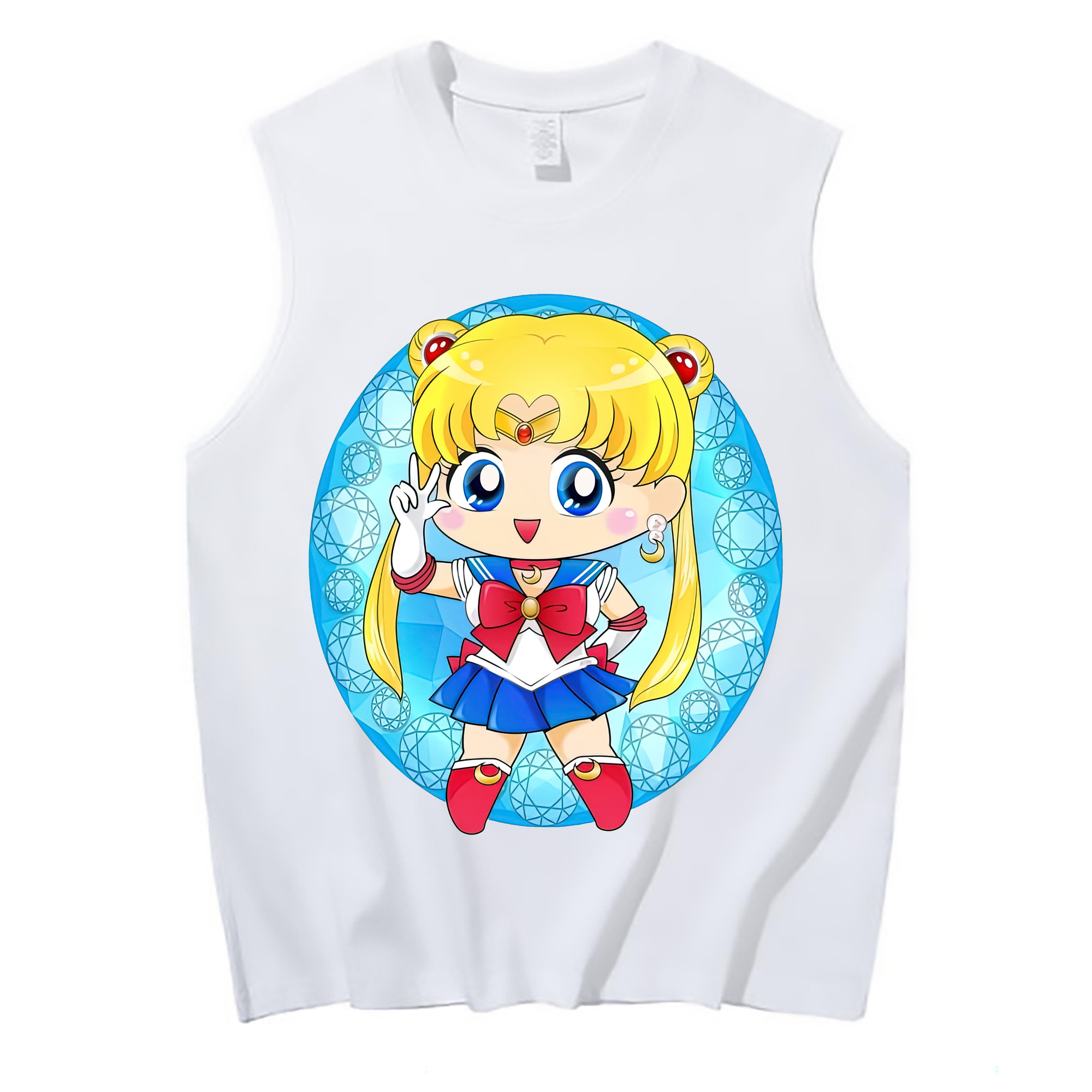 （画像用） 美少女戦士セーラームーン 月野 うさぎ つきの うさぎ Sailor Moon Tsukino Usagi コットン100％タンクトップ（フロントプリント）