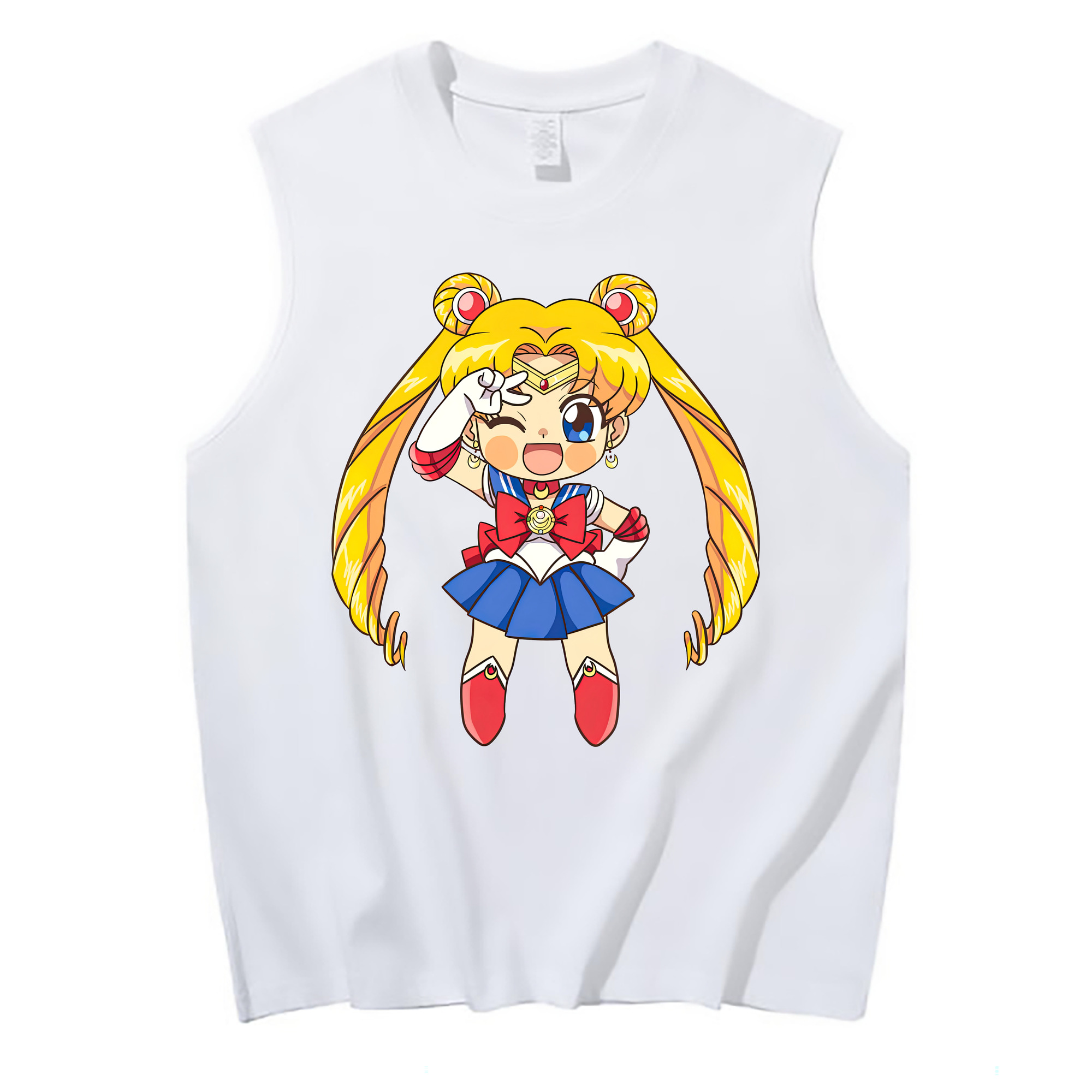 （画像用） 美少女戦士セーラームーン 月野 うさぎ つきの うさぎ Sailor Moon Tsukino Usagi コットン100％タンクトップ（フロントプリント）