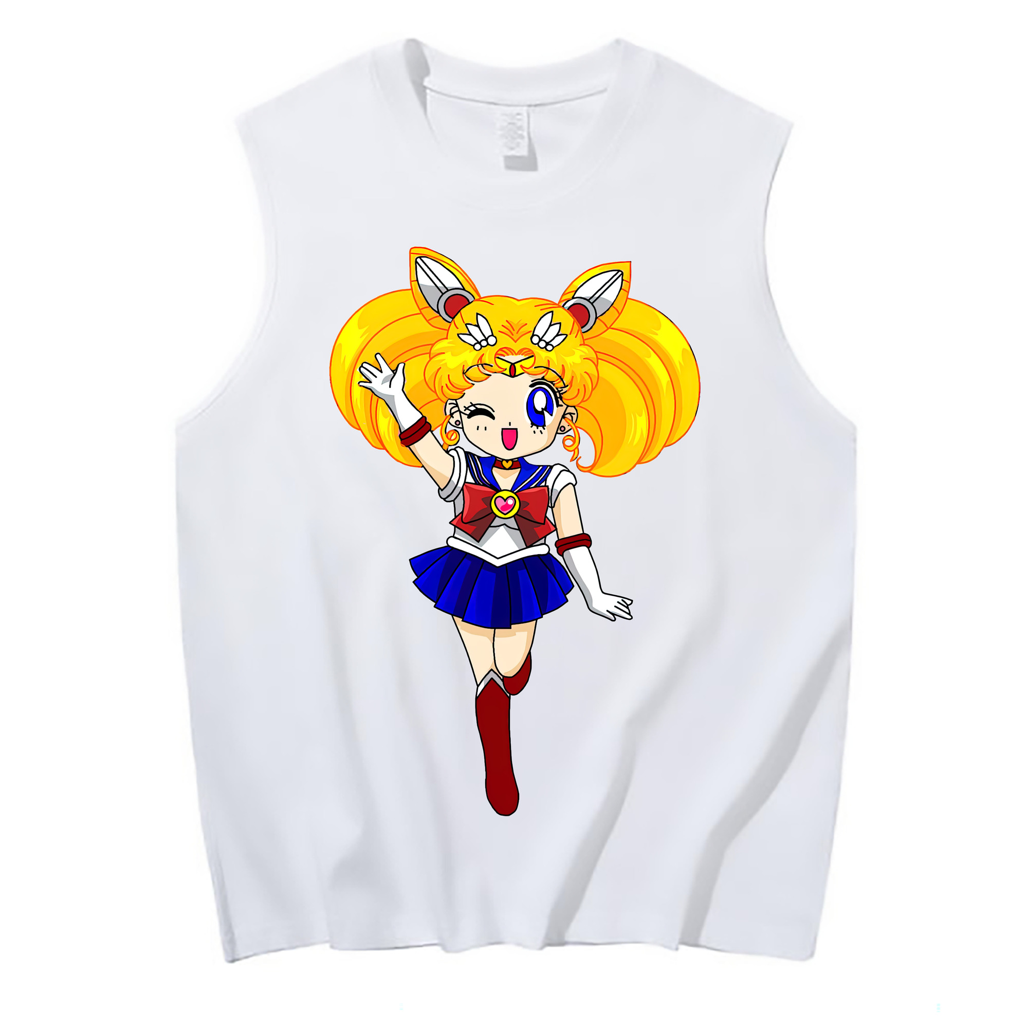 （画像用） 美少女戦士セーラームーン 月野 うさぎ つきの うさぎ Sailor Moon Tsukino Usagi コットン100％タンクトップ（フロントプリント）