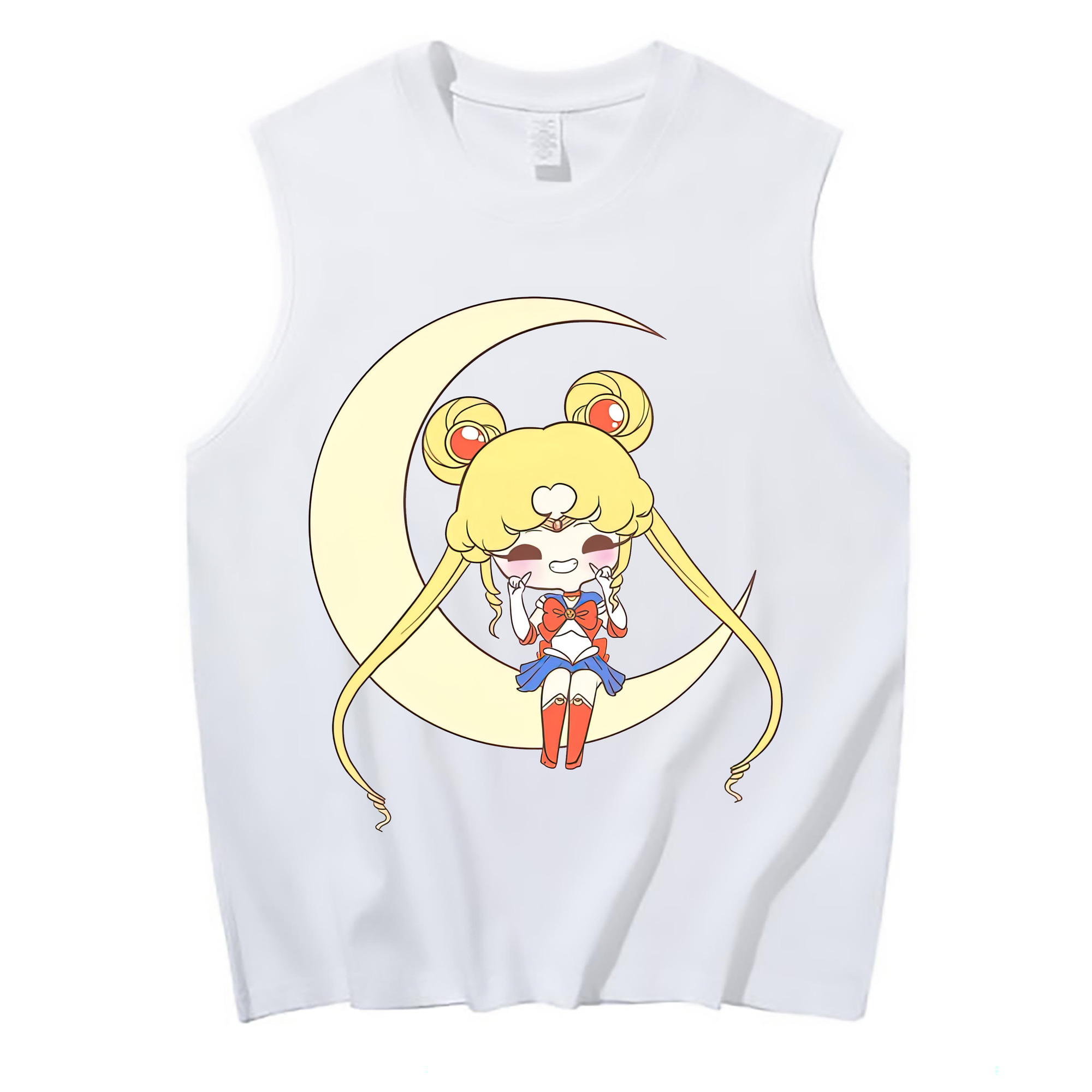 （画像用） 美少女戦士セーラームーン 月野 うさぎ つきの うさぎ Sailor Moon Tsukino Usagi コットン100％タンクトップ（フロントプリント）