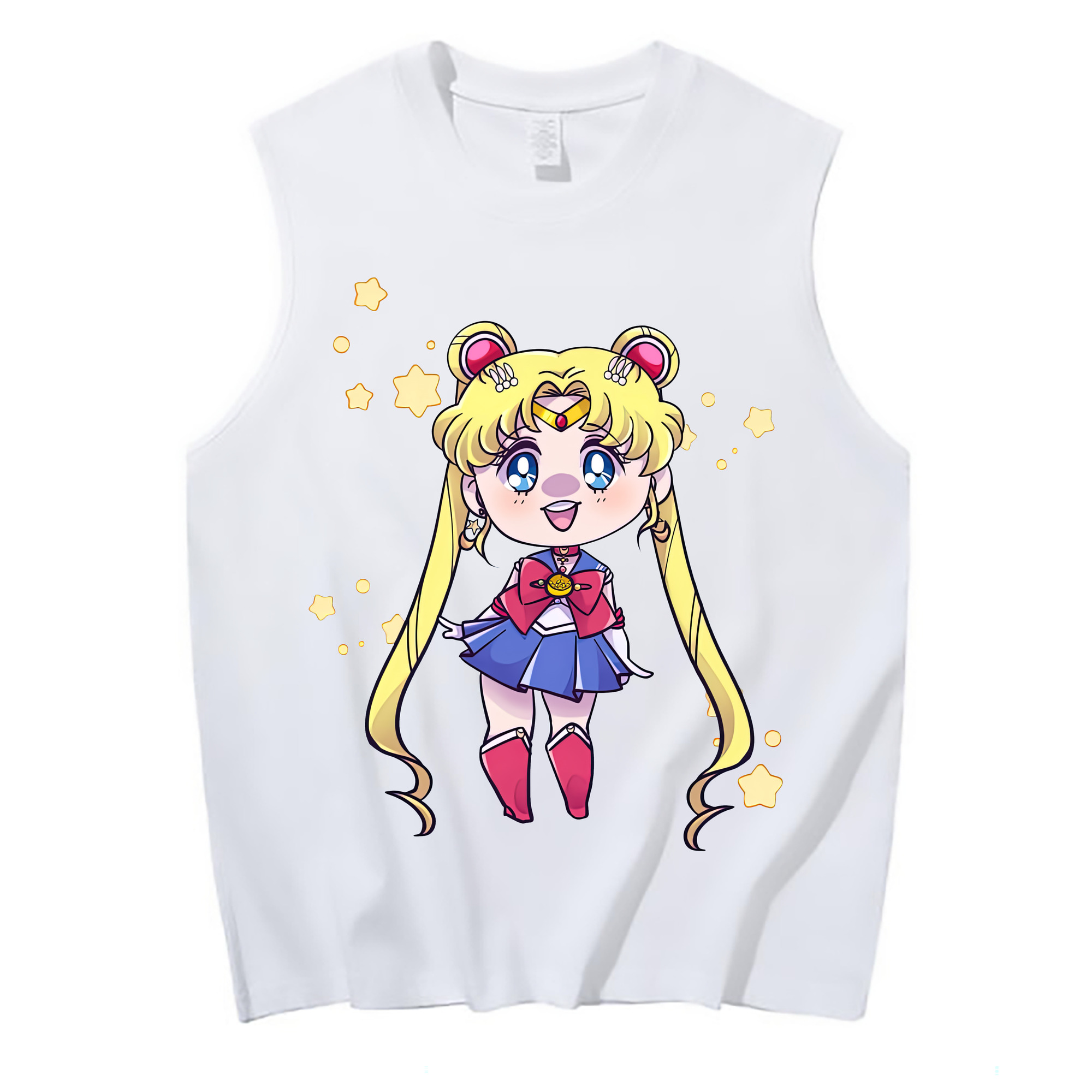 （画像用） 美少女戦士セーラームーン 月野 うさぎ つきの うさぎ Sailor Moon Tsukino Usagi コットン100％タンクトップ（フロントプリント）