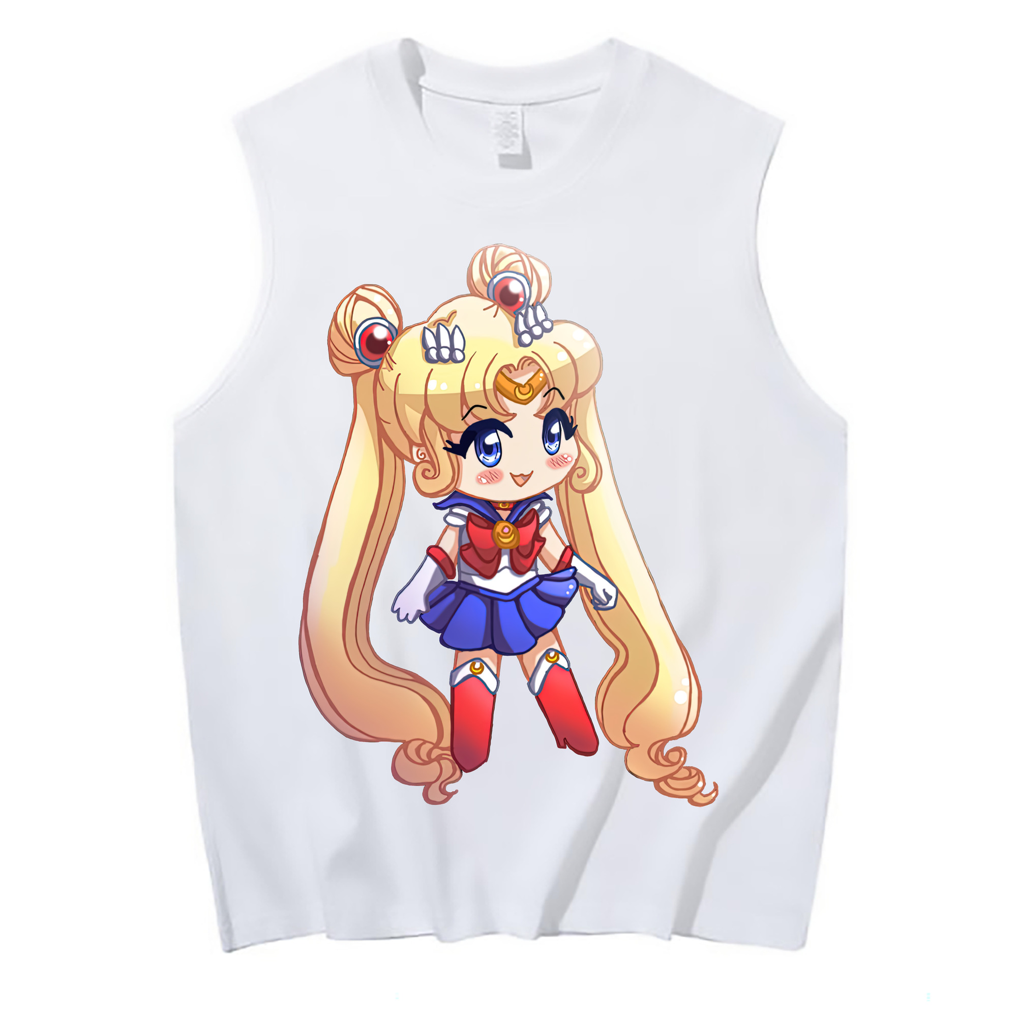 （画像用） 美少女戦士セーラームーン 月野 うさぎ つきの うさぎ Sailor Moon Tsukino Usagi コットン100％タンクトップ（フロントプリント）