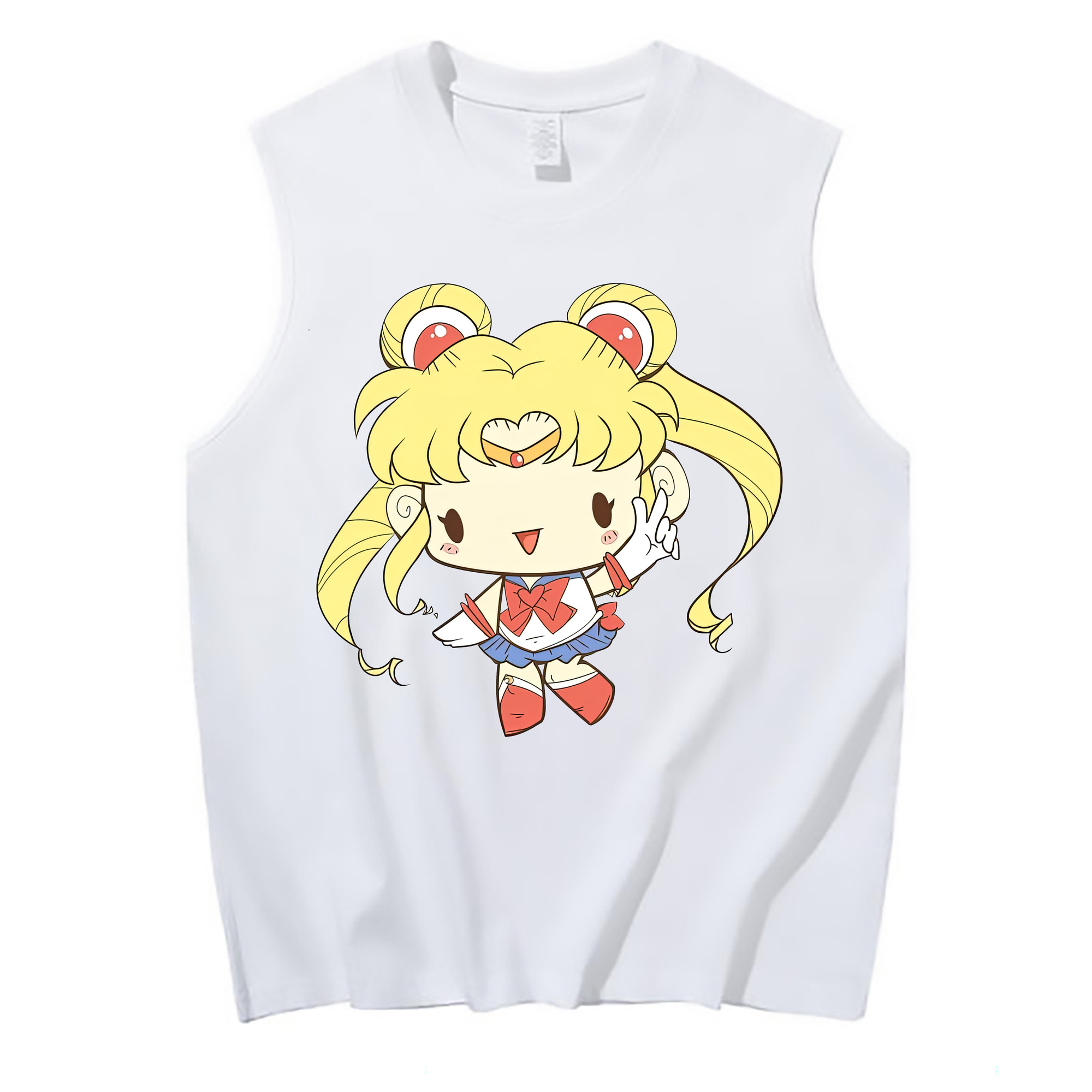 （画像用） 美少女戦士セーラームーン 月野 うさぎ つきの うさぎ Sailor Moon Tsukino Usagi コットン100％タンクトップ（フロントプリント）