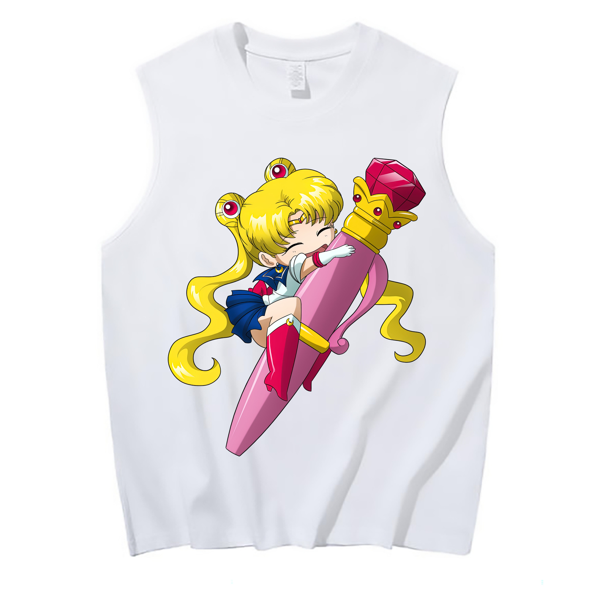 （画像用） 美少女戦士セーラームーン 月野 うさぎ つきの うさぎ Sailor Moon Tsukino Usagi コットン100％タンクトップ（フロントプリント）