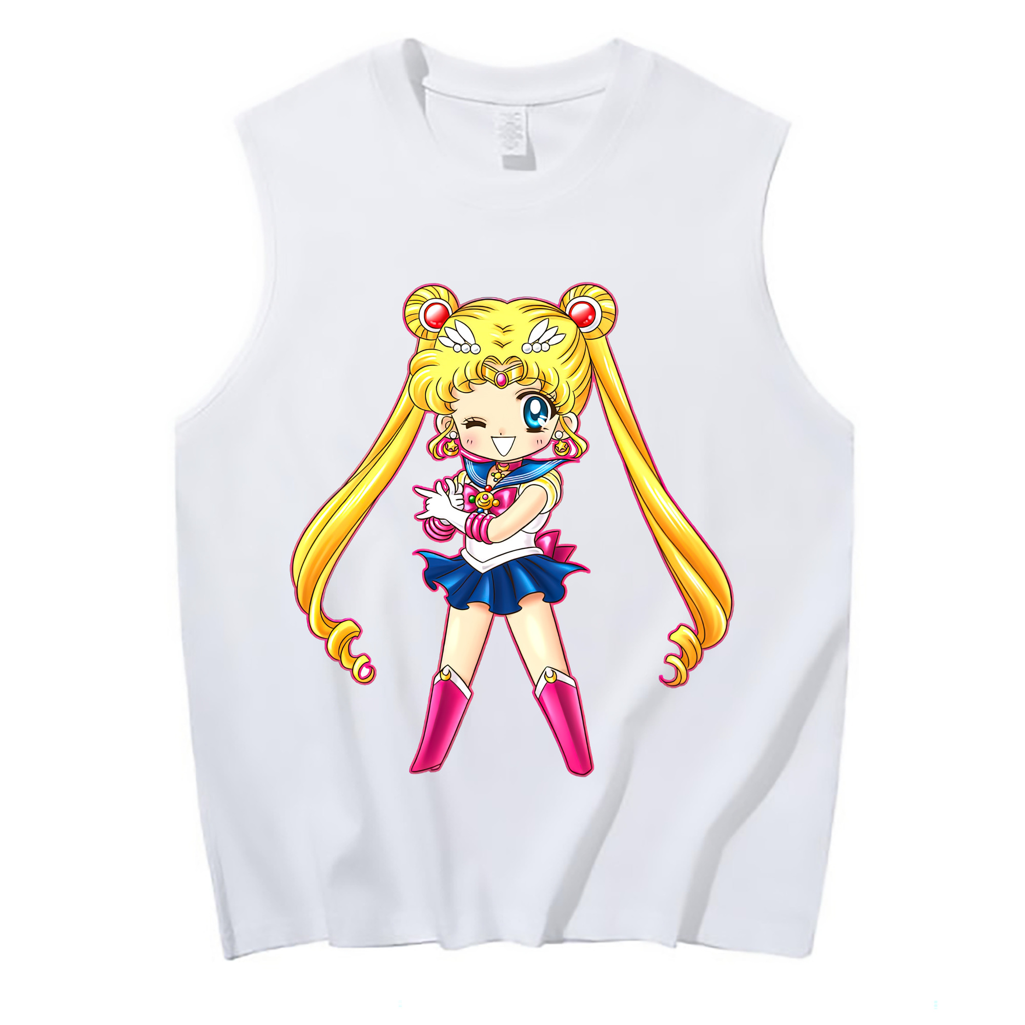 （画像用） 美少女戦士セーラームーン 月野 うさぎ つきの うさぎ Sailor Moon Tsukino Usagi コットン100％タンクトップ（フロントプリント）