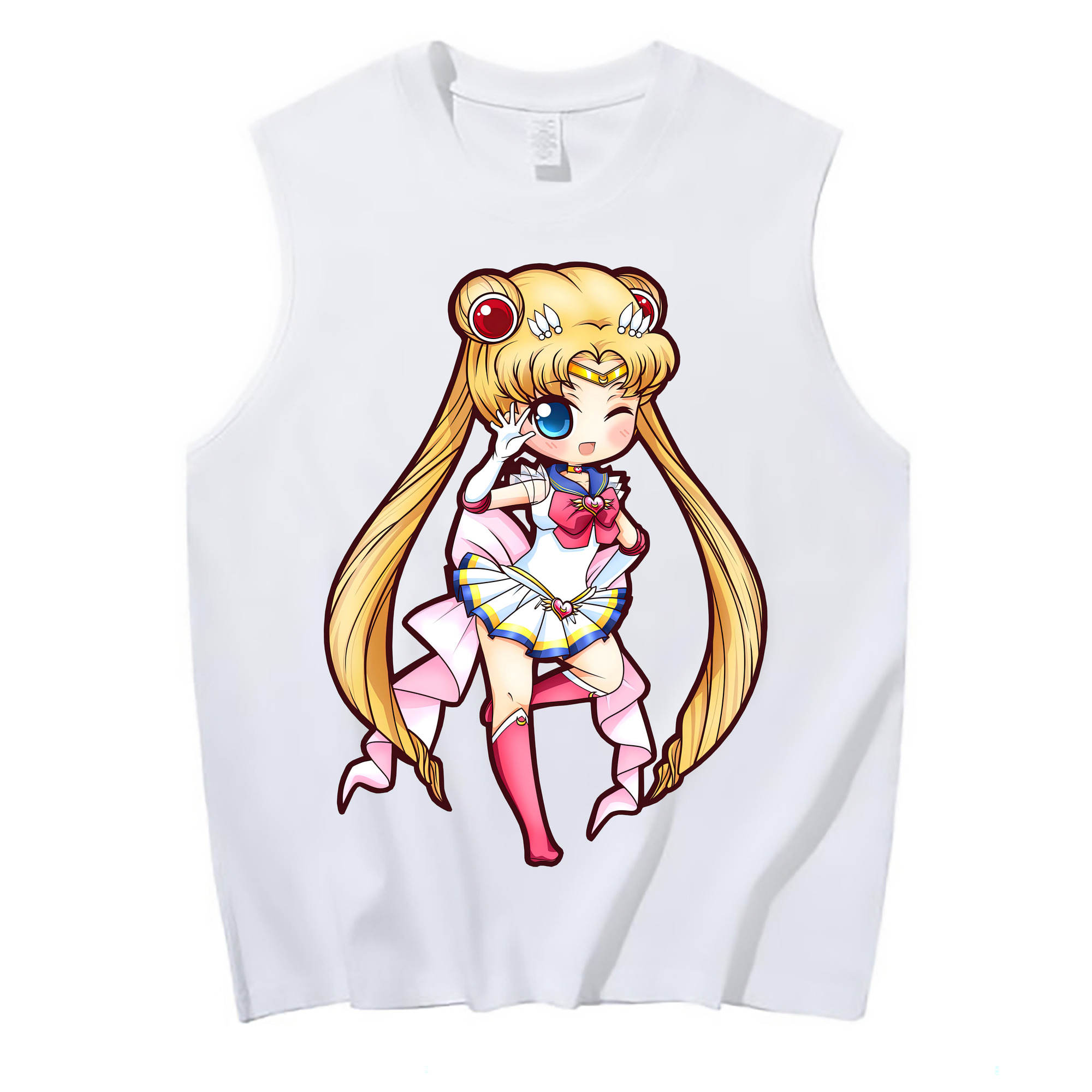 （画像用） 美少女戦士セーラームーン 月野 うさぎ つきの うさぎ Sailor Moon Tsukino Usagi コットン100％タンクトップ（フロントプリント）