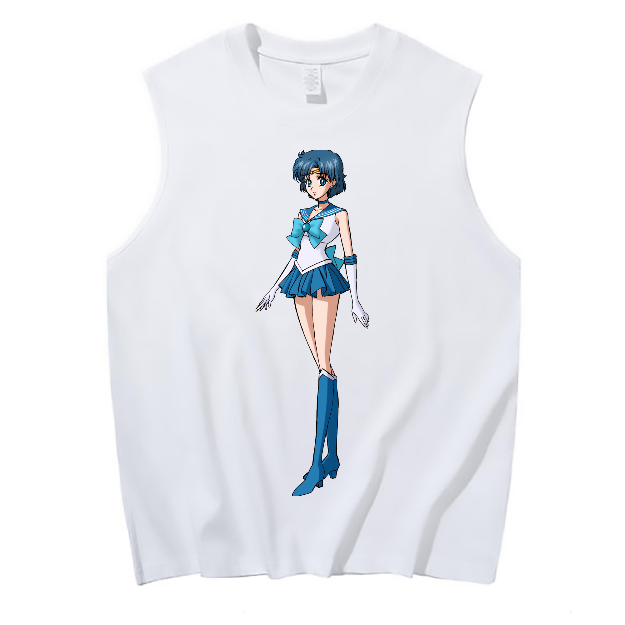 （画像用） 美少女戦士セーラームーン 水野 亜美 みずの あみ Sailor Moon Mizuno Ami コットン100％タンクトップ（フロントプリント）