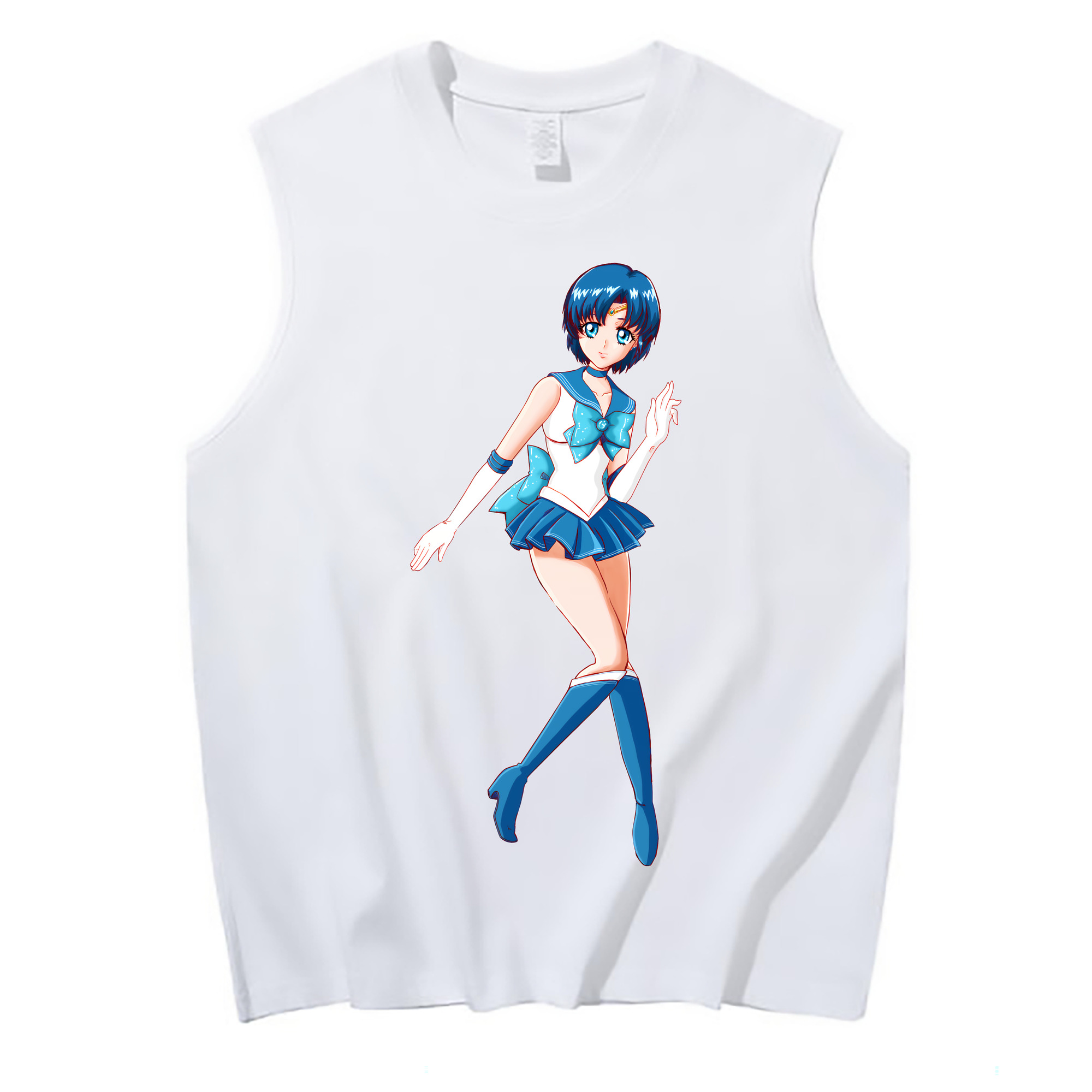 （画像用） 美少女戦士セーラームーン 水野 亜美 みずの あみ Sailor Moon Mizuno Ami コットン100％タンクトップ（フロントプリント）