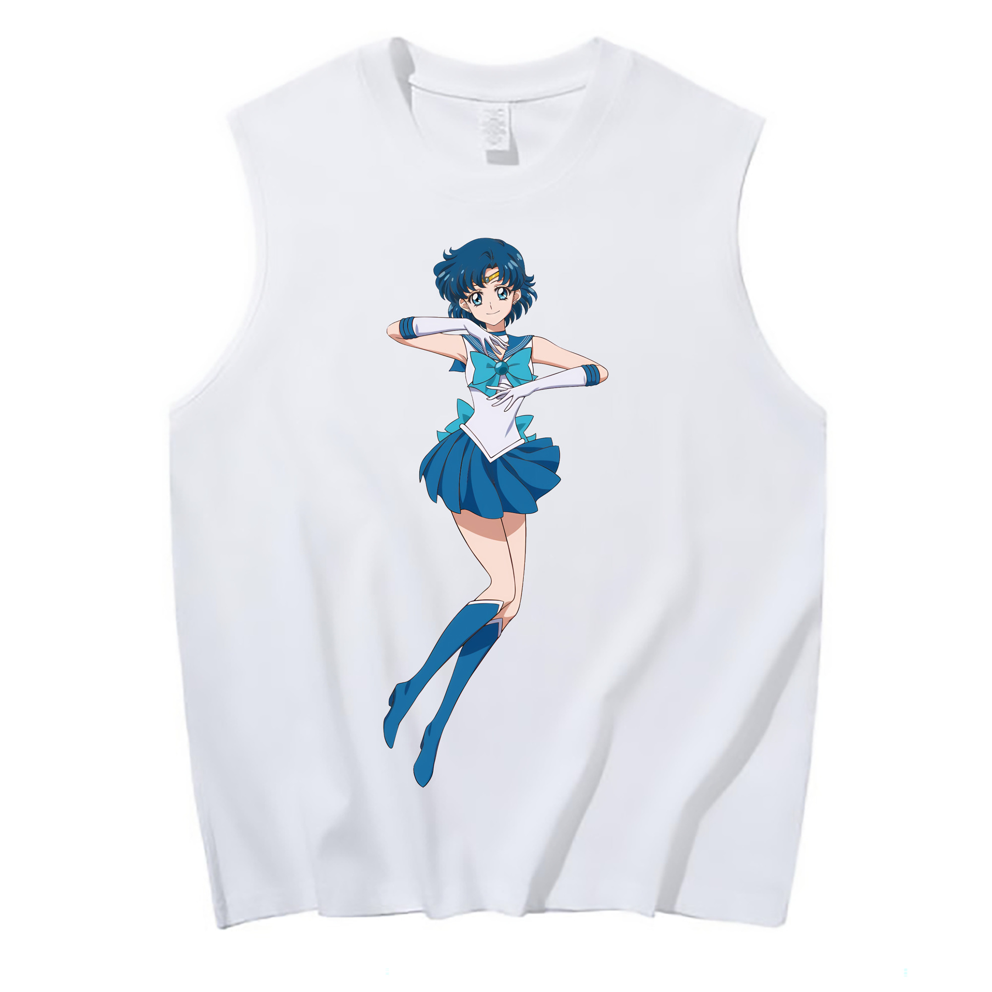 （画像用） 美少女戦士セーラームーン 水野 亜美 みずの あみ Sailor Moon Mizuno Ami コットン100％タンクトップ（フロントプリント）