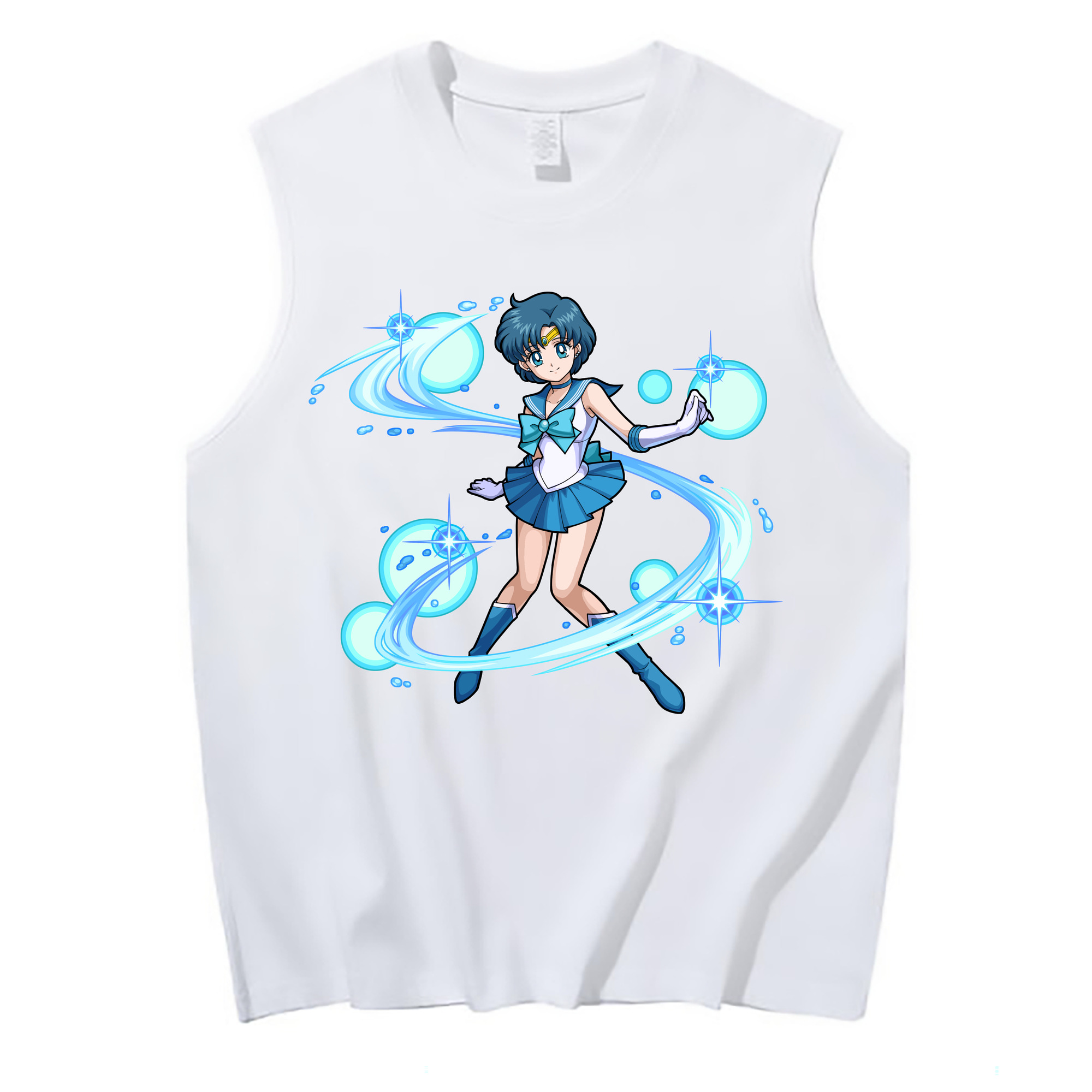 （画像用） 美少女戦士セーラームーン 水野 亜美 みずの あみ Sailor Moon Mizuno Ami コットン100％タンクトップ（フロントプリント）