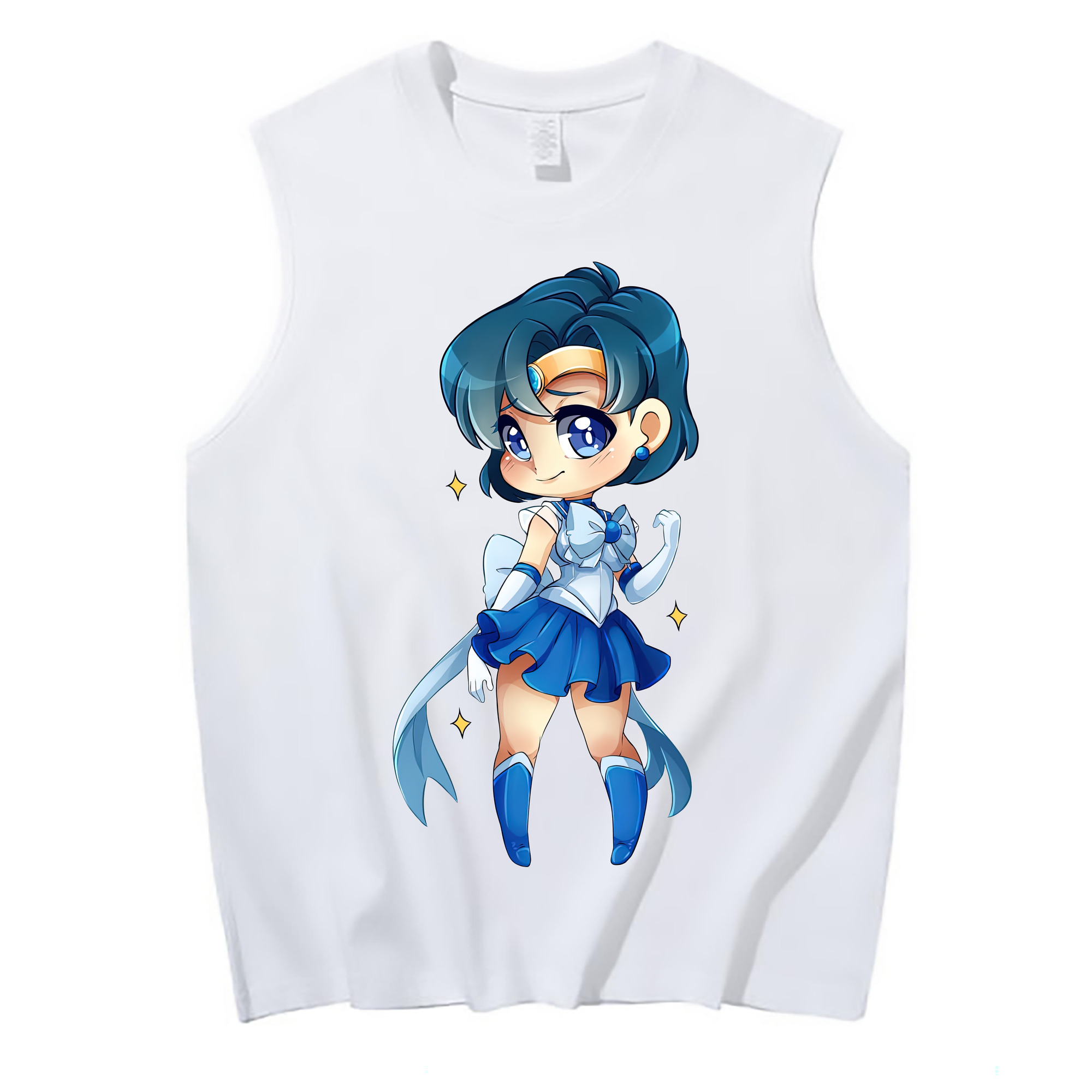 （画像用） 美少女戦士セーラームーン 水野 亜美 みずの あみ Sailor Moon Mizuno Ami コットン100％タンクトップ（フロントプリント）