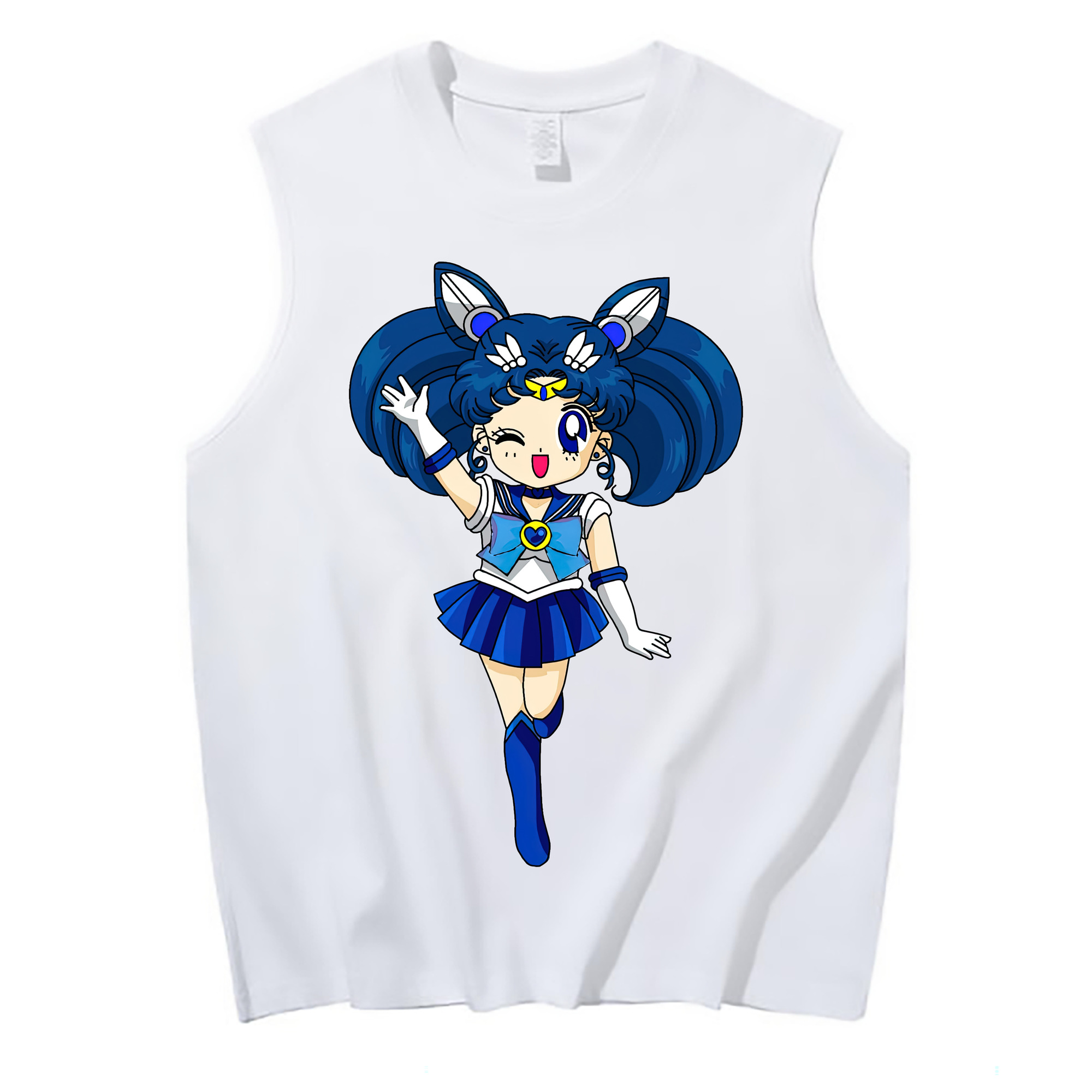 （画像用） 美少女戦士セーラームーン 水野 亜美 みずの あみ Sailor Moon Mizuno Ami コットン100％タンクトップ（フロントプリント）