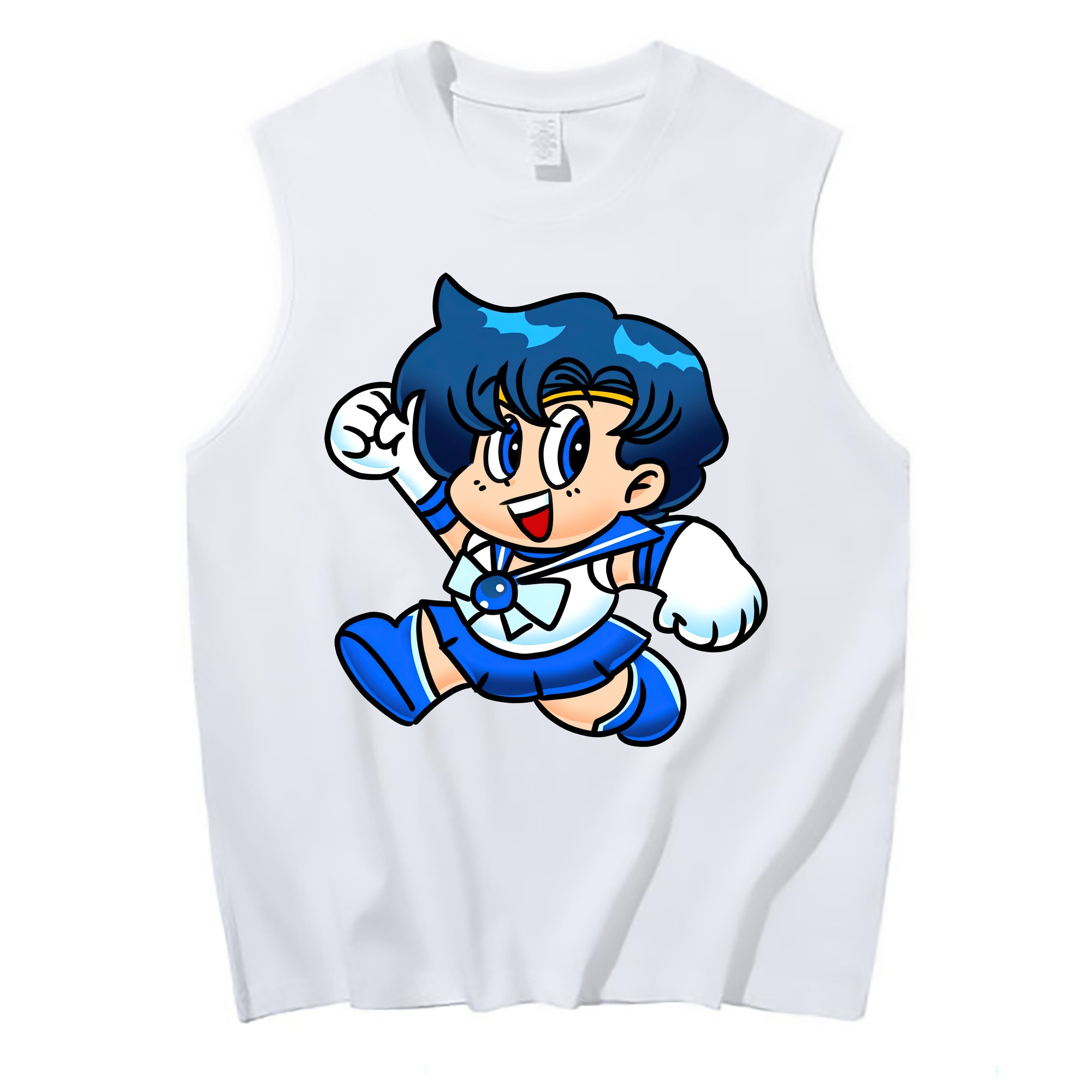 （画像用） 美少女戦士セーラームーン 水野 亜美 みずの あみ Sailor Moon Mizuno Ami コットン100％タンクトップ（フロントプリント）