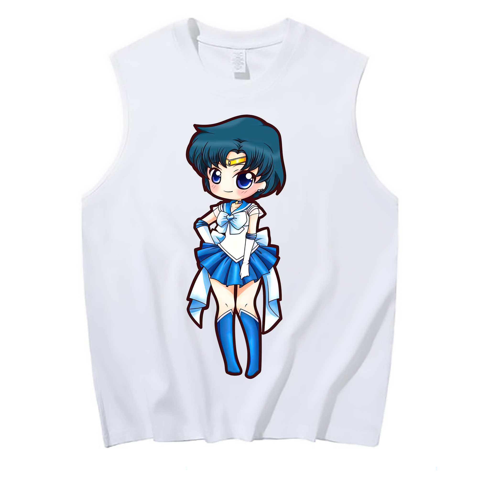 （画像用） 美少女戦士セーラームーン 水野 亜美 みずの あみ Sailor Moon Mizuno Ami コットン100％タンクトップ（フロントプリント）