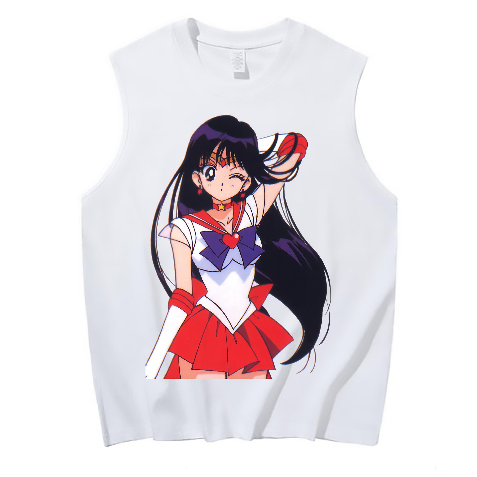 （画像用） 美少女戦士セーラームーン 火野レイ ひの レイ Sailor Moon Hino Rei （セーラーマーズ,Sailor Mars） コットン100％タンクトップ（フロントプリント）